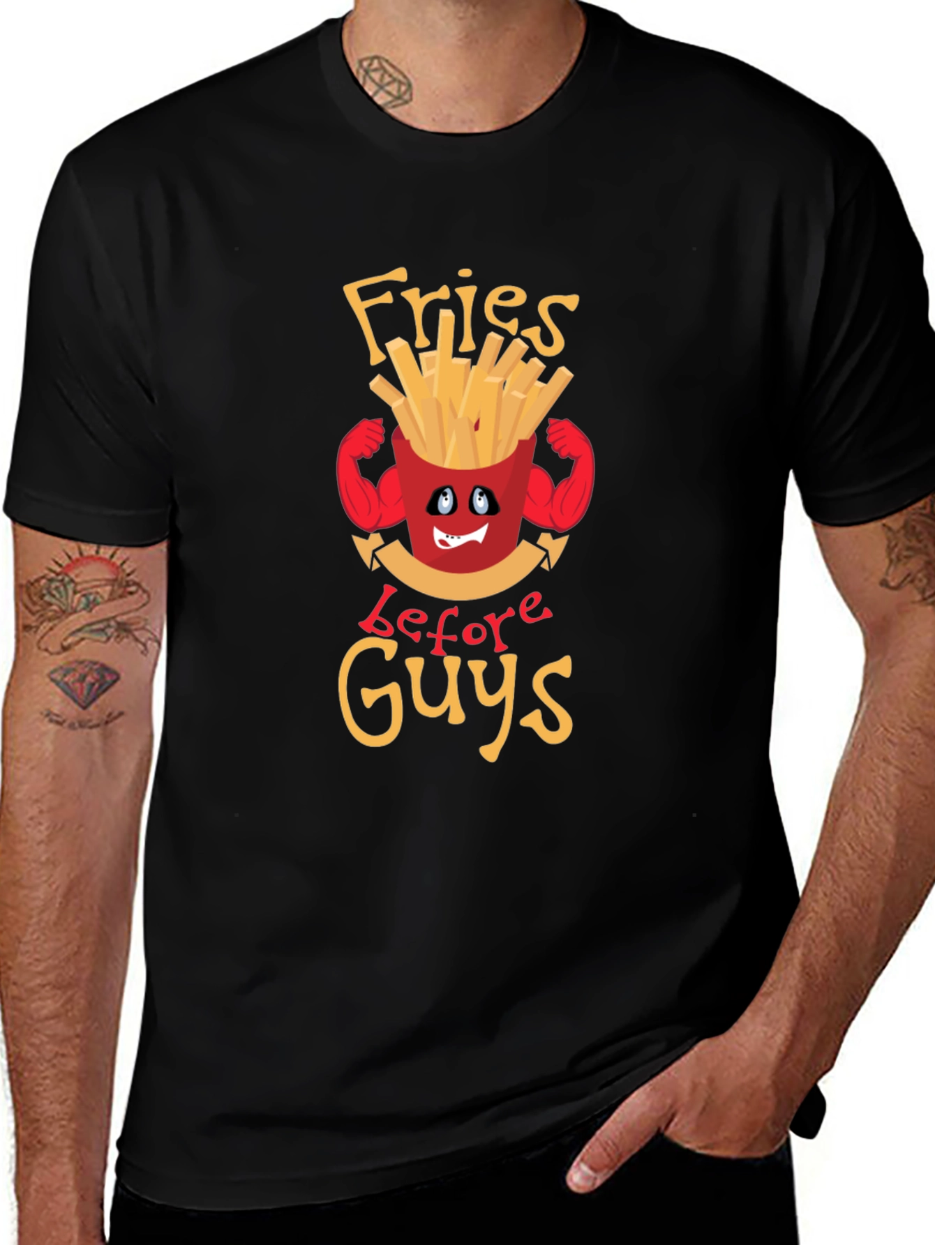 Variant 4 of Fries Before Guys Graphic Tee - Funny Food Lover Shirt