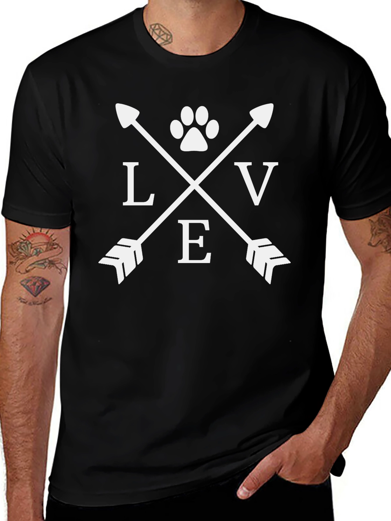 Love Paw Print Arrow T-Shirt