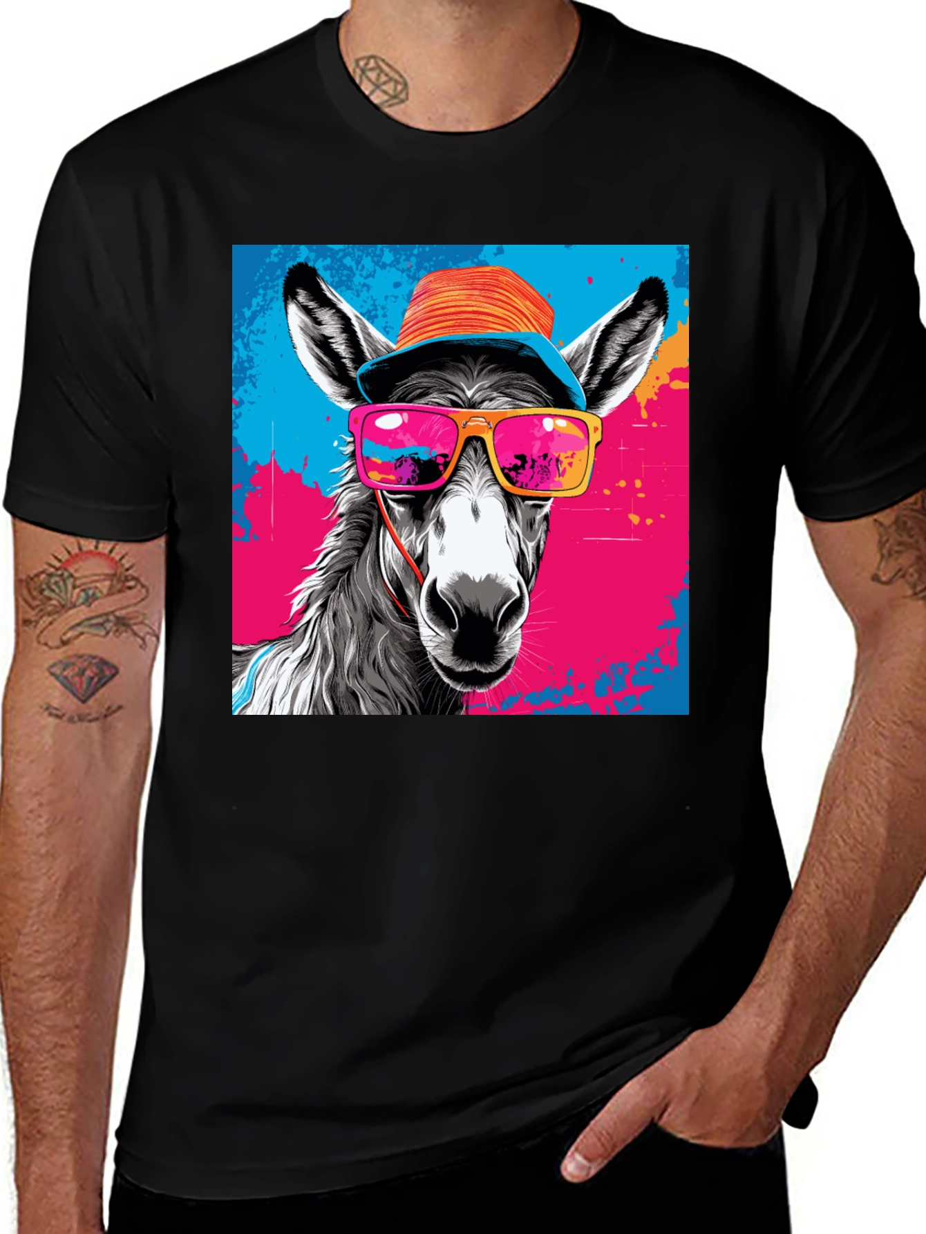 Variant 12 of Cool Donkey Graphic Tee - Funky Animal Print Shirt