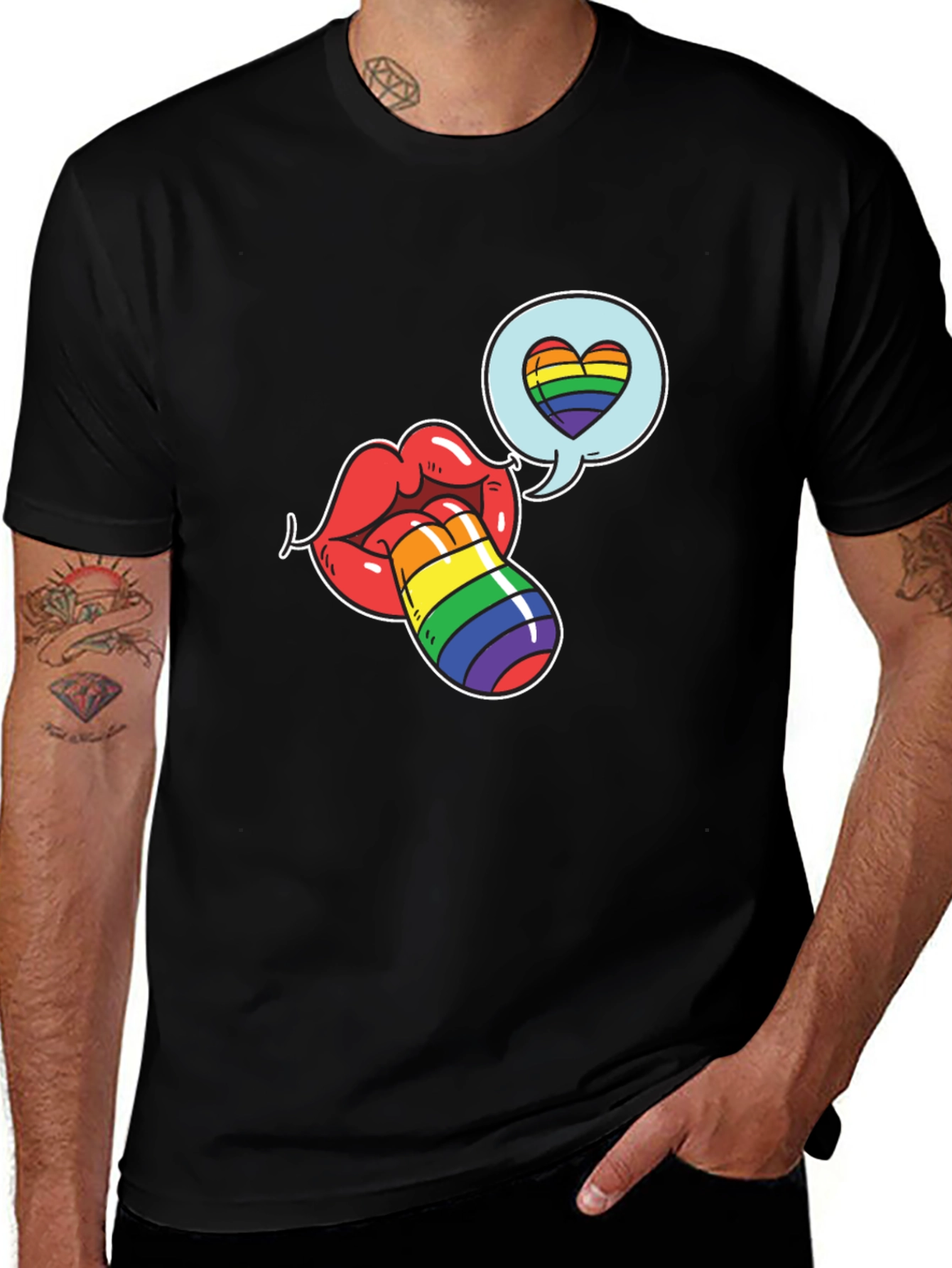 Variant 20 of Rainbow Lips LGBT Pride T-Shirt