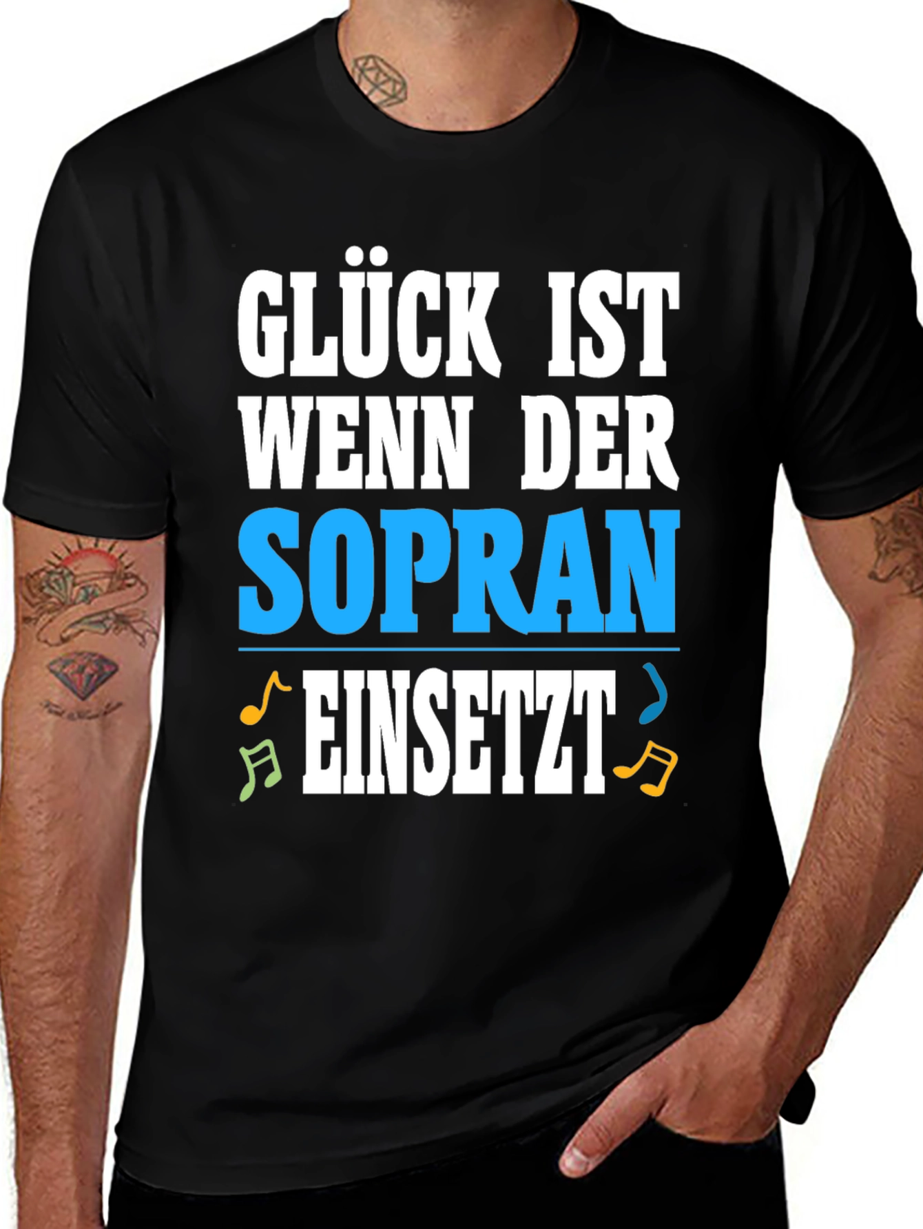 Variant 16 of Funny Soprano Singer T-Shirt: Glück Ist Wenn Der Sopran Einsetzt