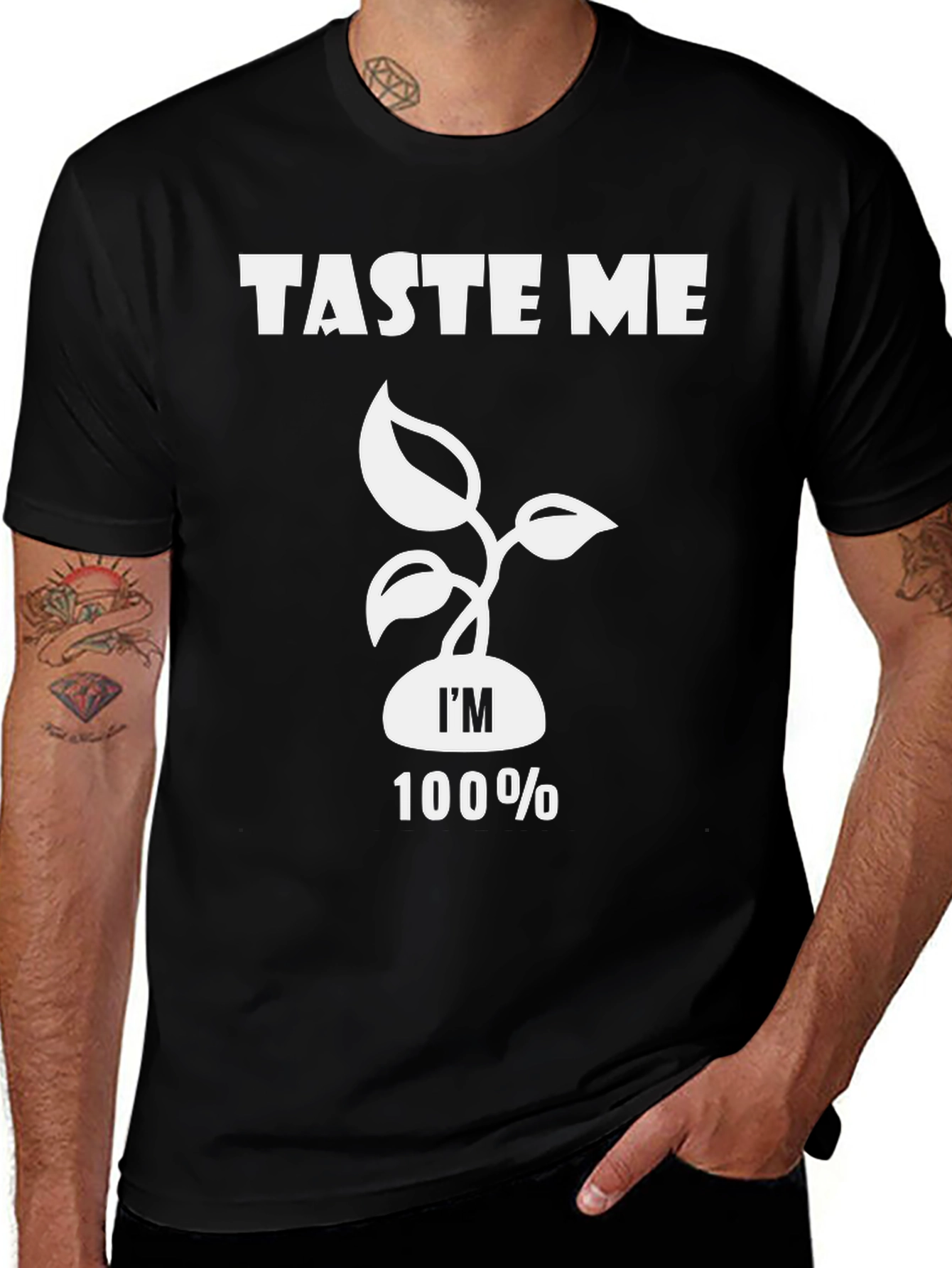 Variant 5 of Taste Me 100% Vegan Black T-Shirt