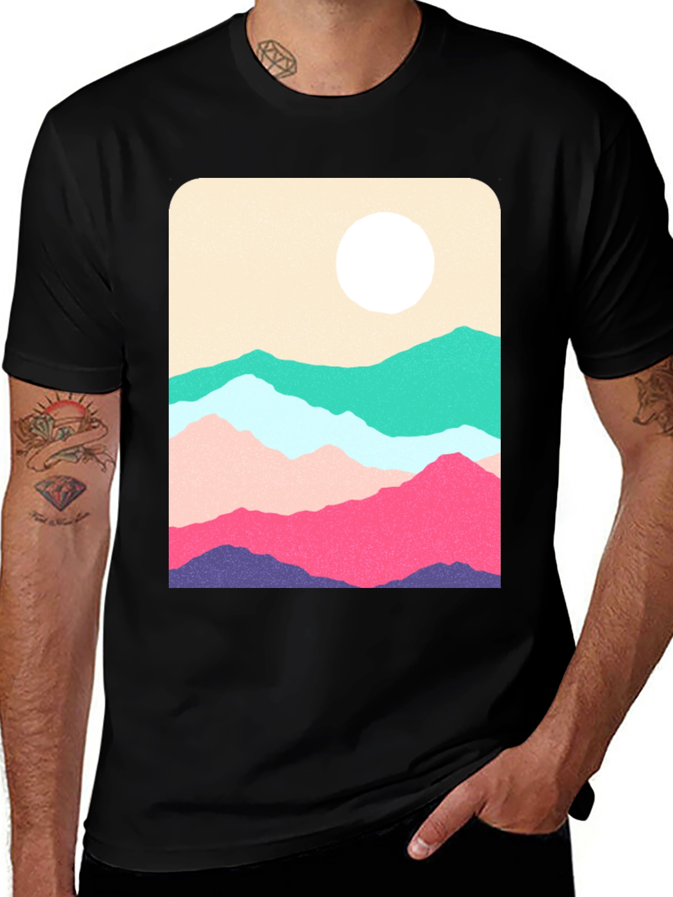 Black Mountainscape Graphic Tee main image