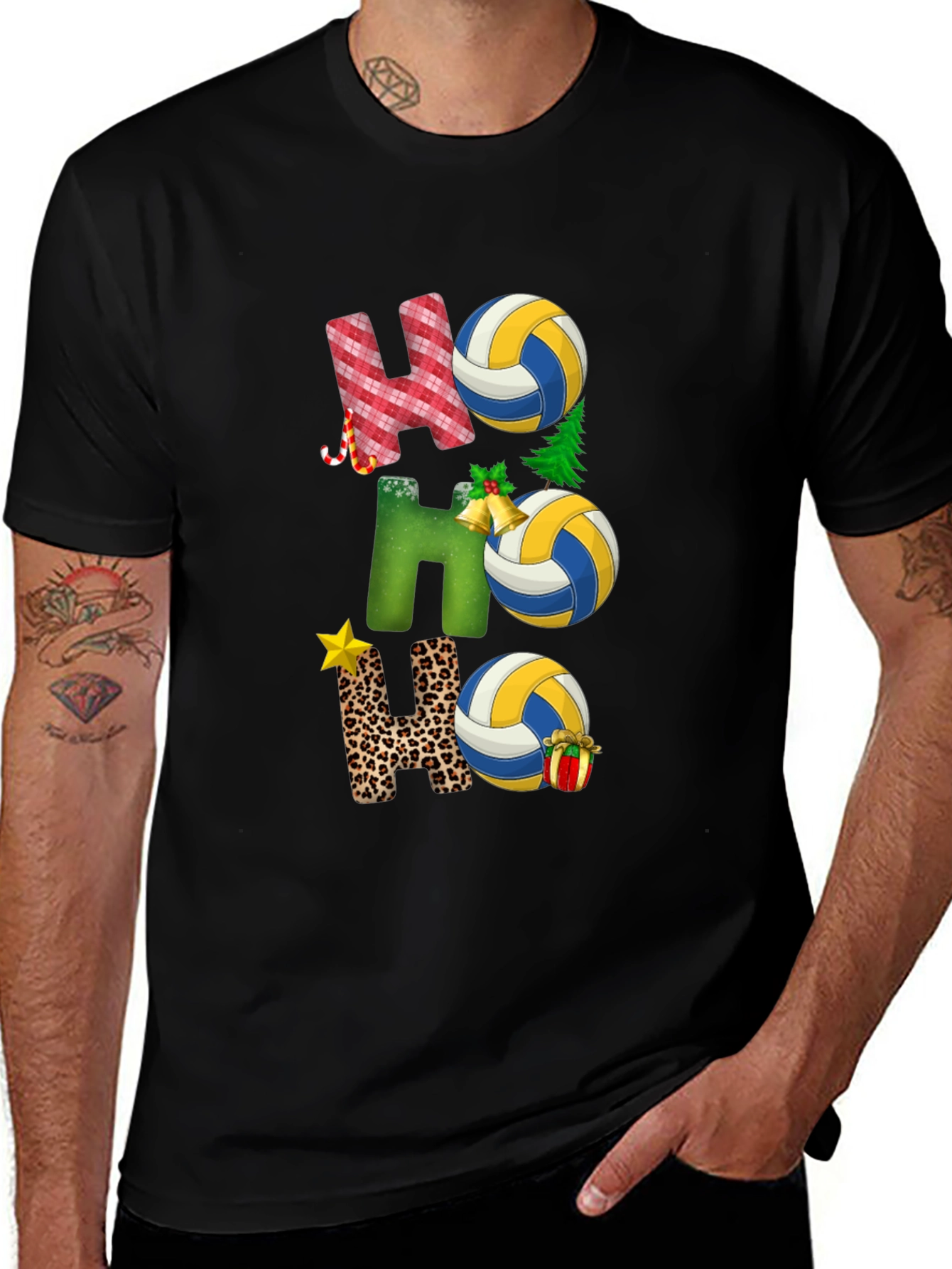 Variant 14 of Volleyball Christmas Ho Ho Ho T-Shirt