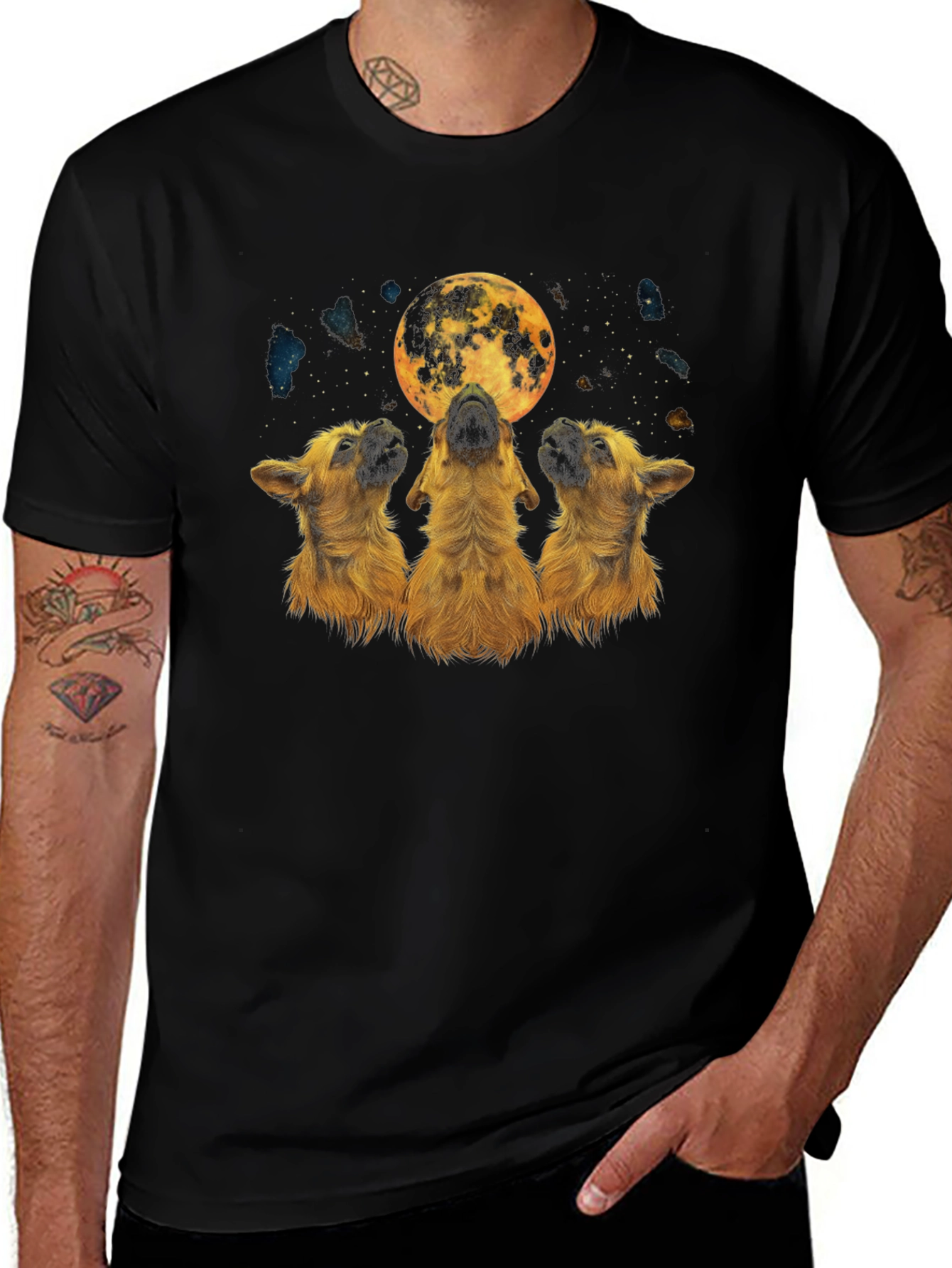 Variant 28 of Howling Dogs Moon Graphic Tee