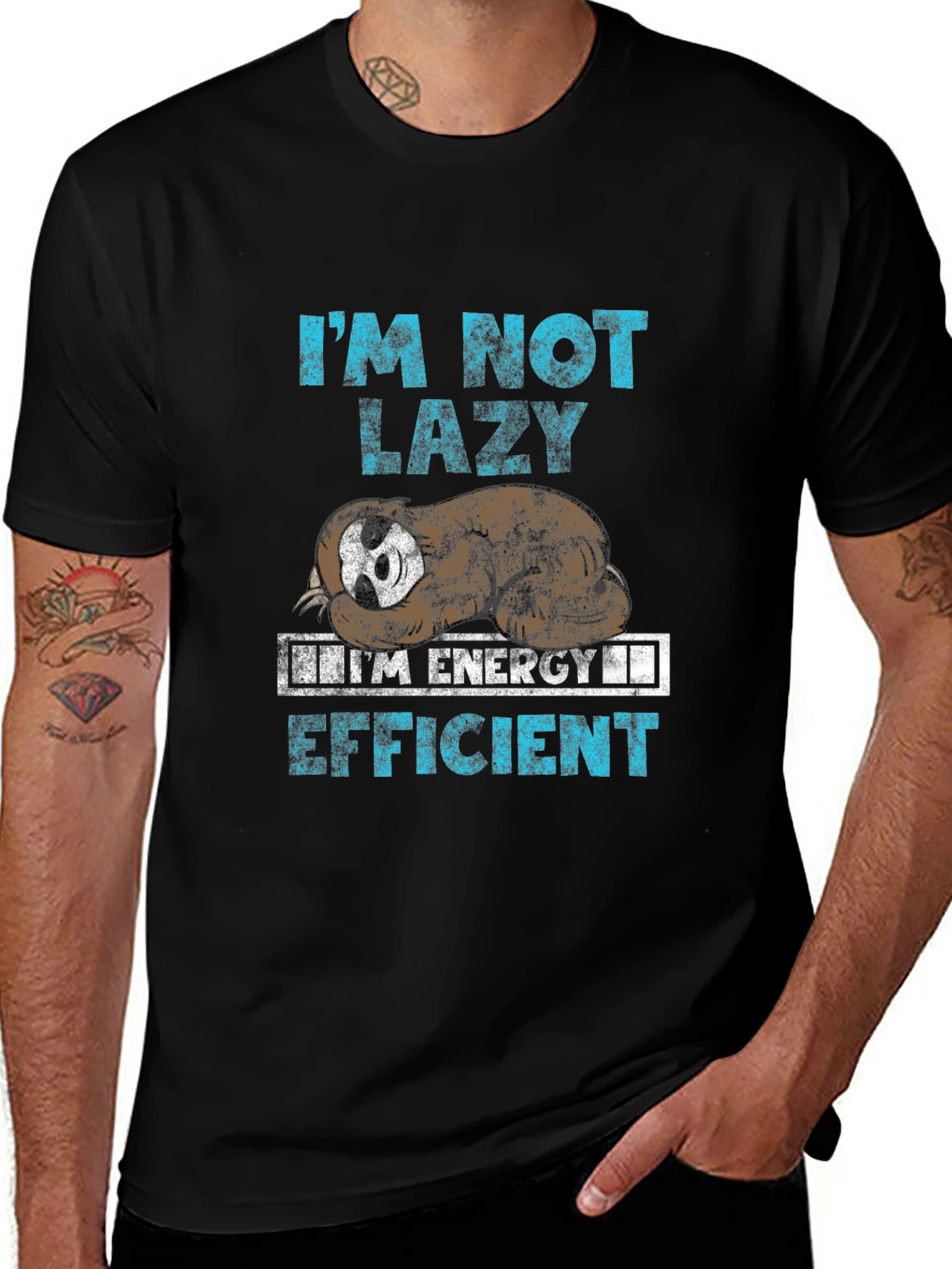 Variant 14 of I'm Not Lazy, Energy Efficient Sloth Graphic Tee