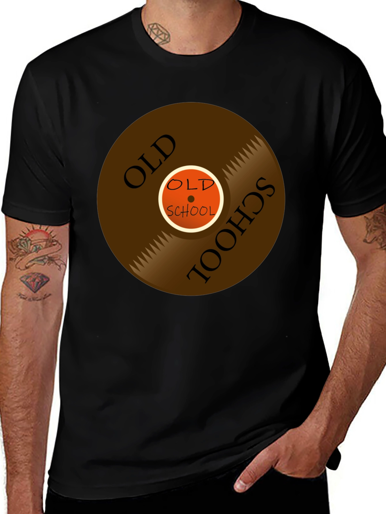 Variant 2 of Old School Vinyl Record Graphic Tee