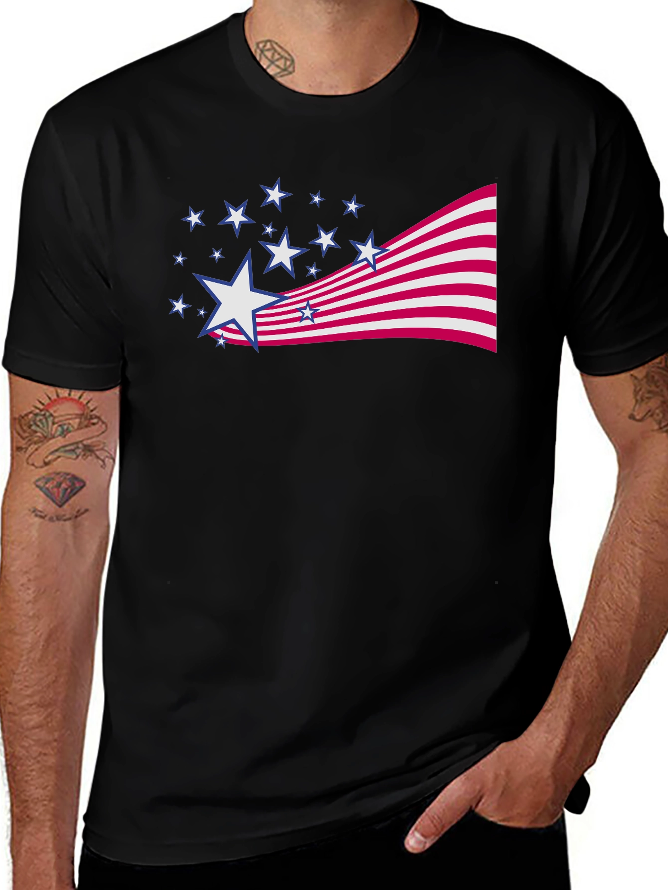 Patriotic Stars & Stripes Graphic Tee