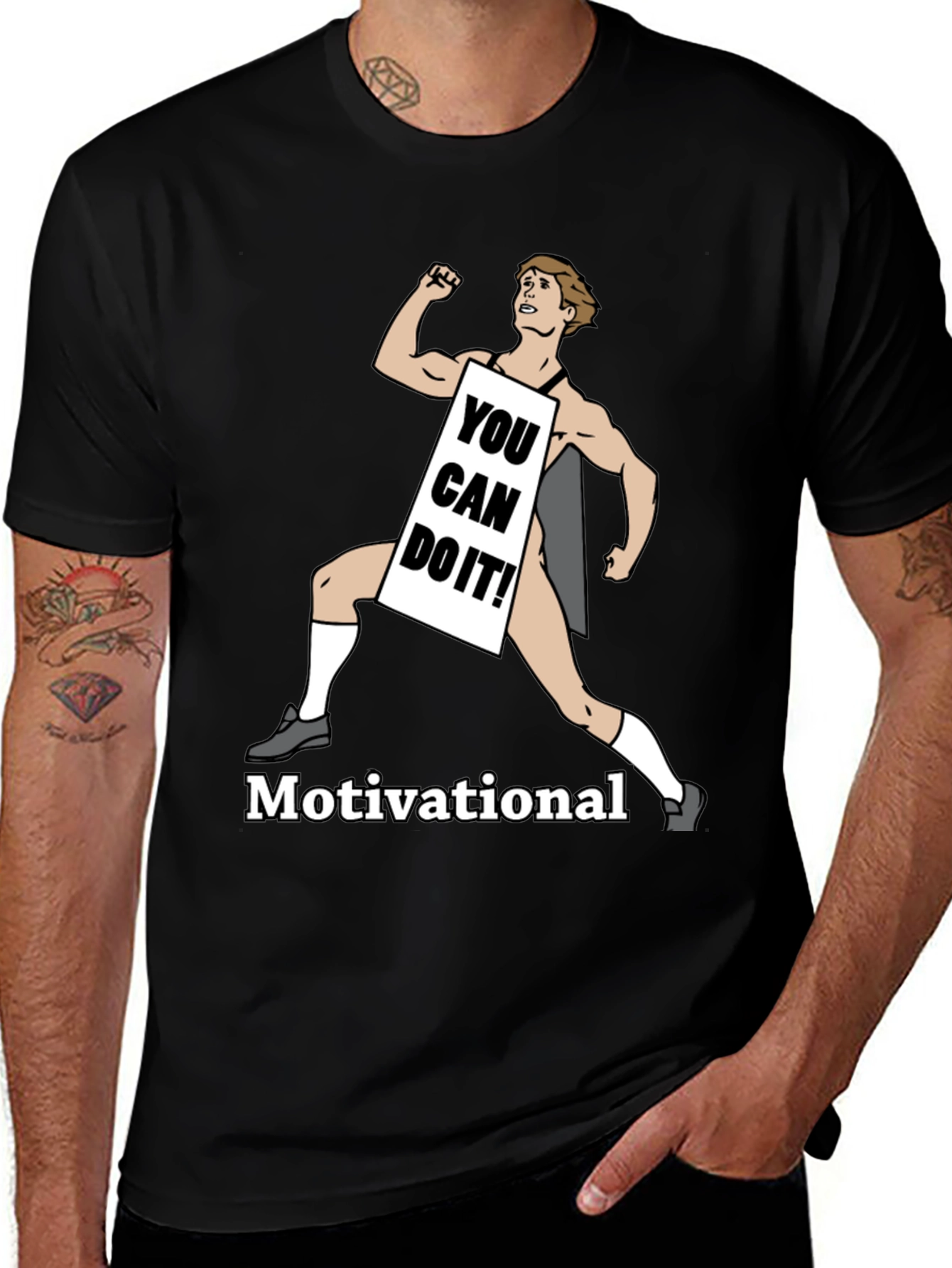 Variant 19 of Motivational Man T-Shirt: You Can Do It!