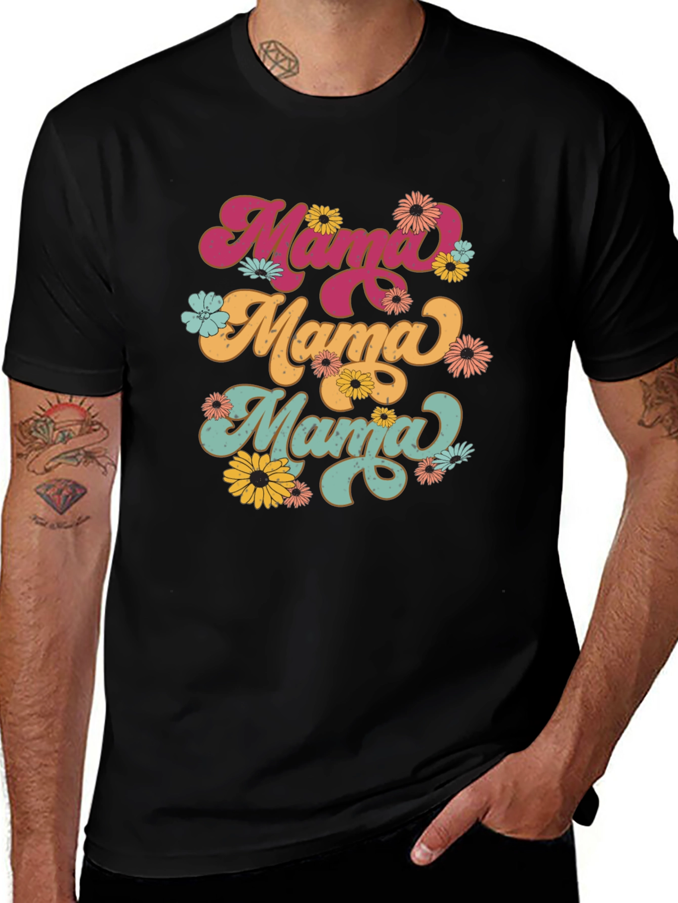 Retro Mama Floral T-Shirt - Groovy Mom Tee