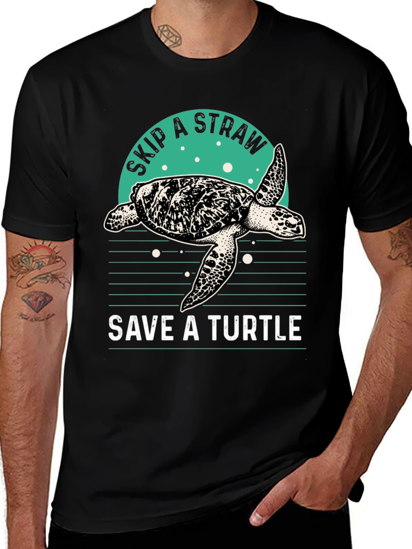 Variant 25 of Save A Turtle T-Shirt, Skip A Straw Tee