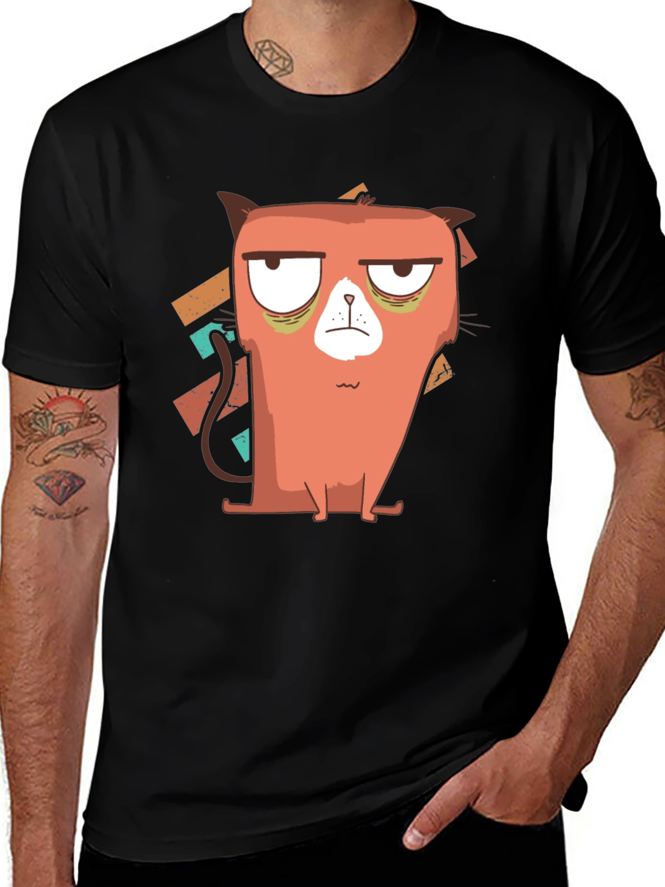 Variant 4 of Grumpy Cat Graphic Tee - Black Cotton Blend