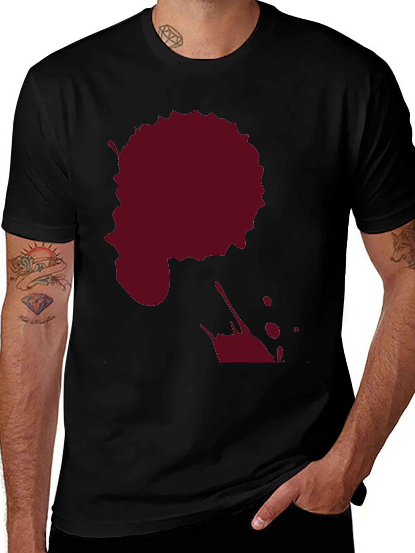 Variant 15 of Blood Splatter Graphic Tee - Black