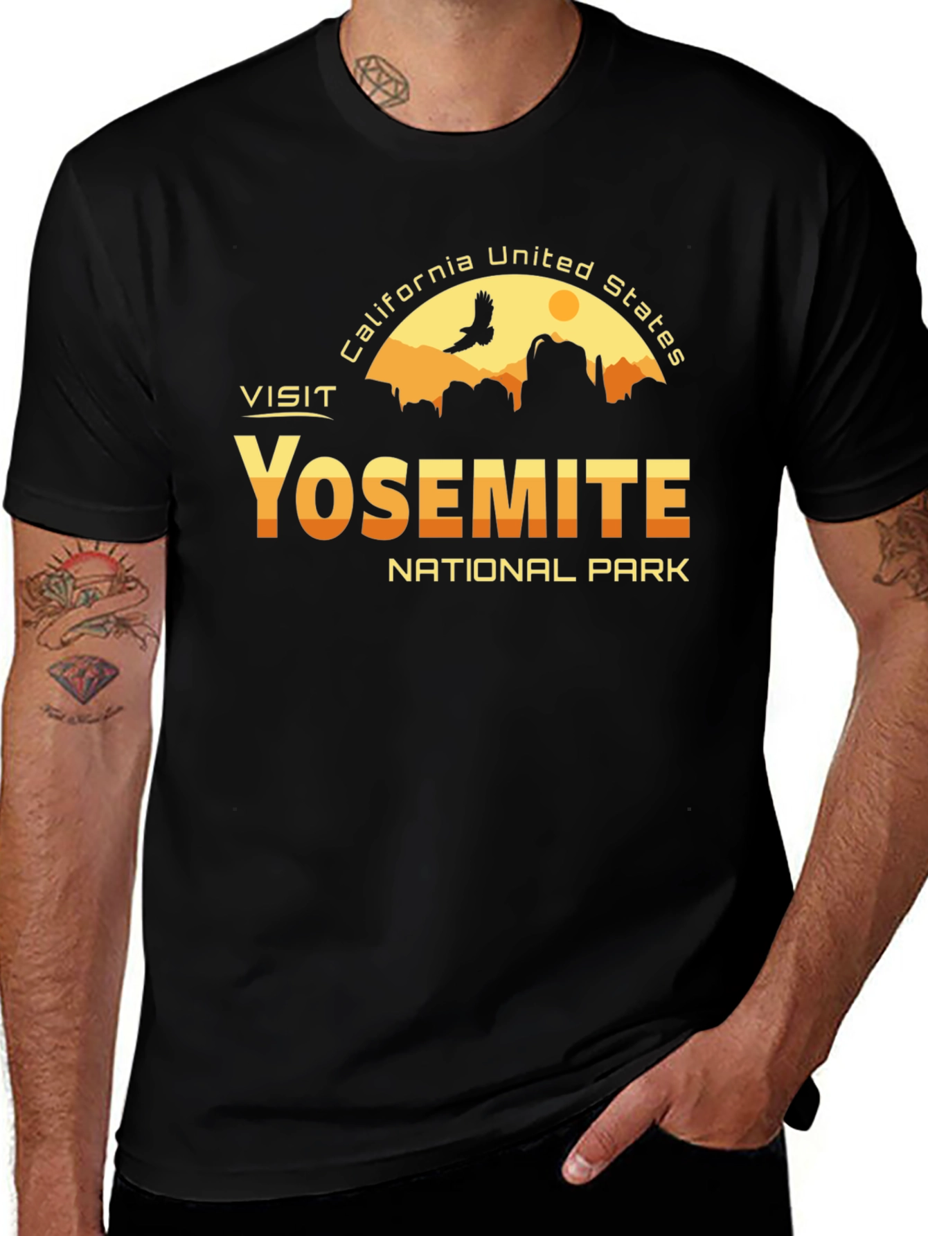 Variant 6 of Yosemite National Park Graphic Tee - Black