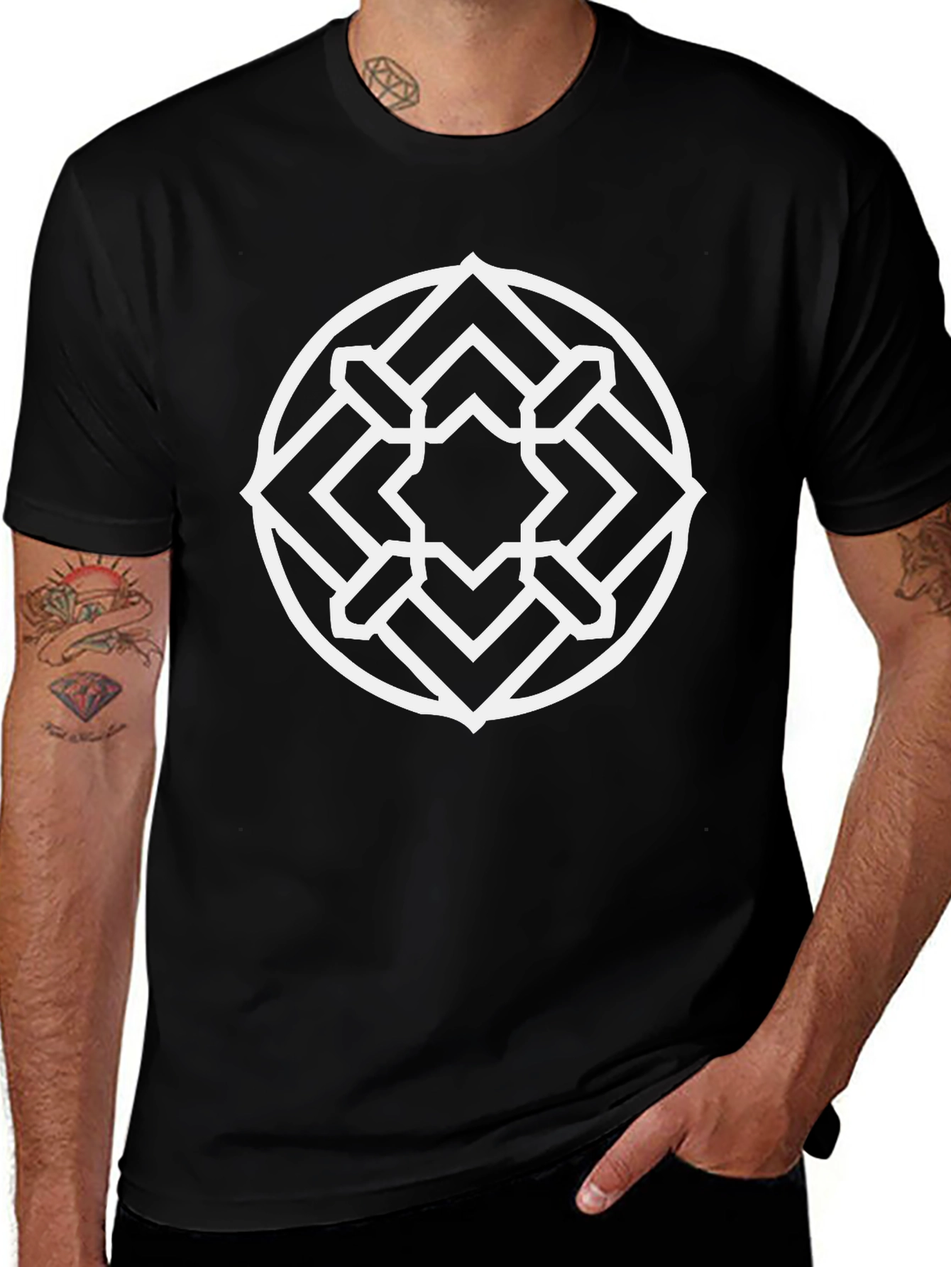 Variant 6 of Geometric Design Black T-Shirt