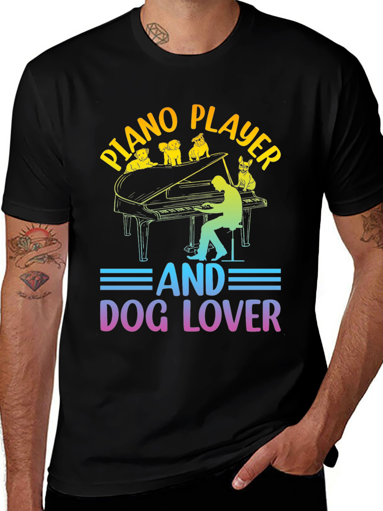 Variant 23 of Piano Player & Dog Lover T-Shirt