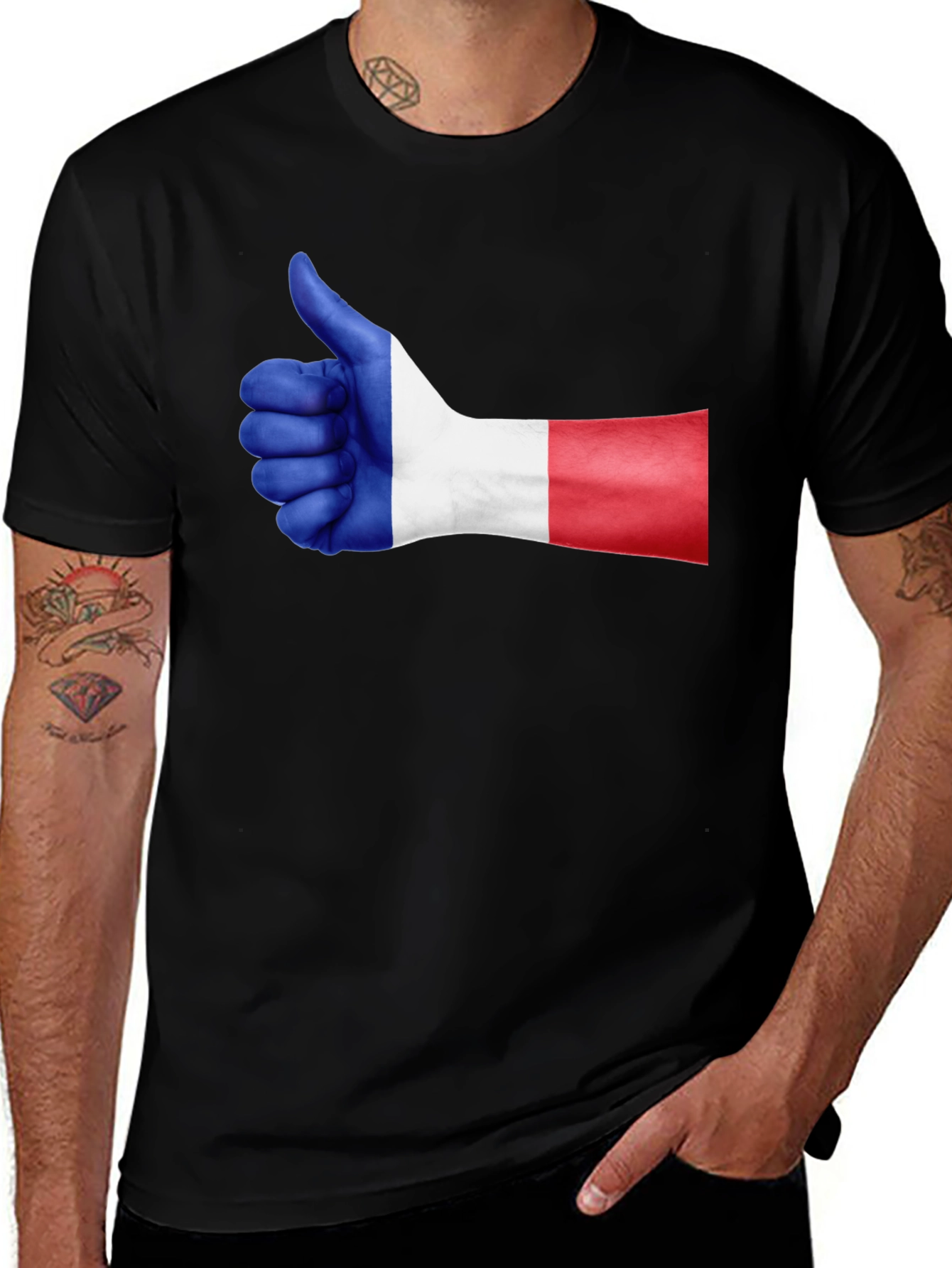 Variant 19 of French Flag Thumbs Up Graphic Tee