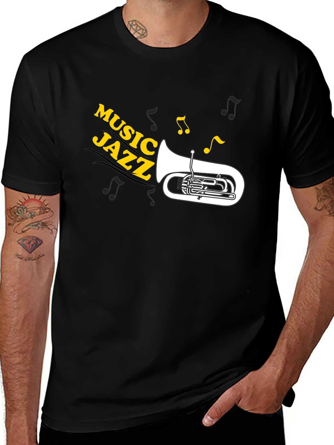 Variant 21 of Jazz Music T-Shirt | Black Tee
