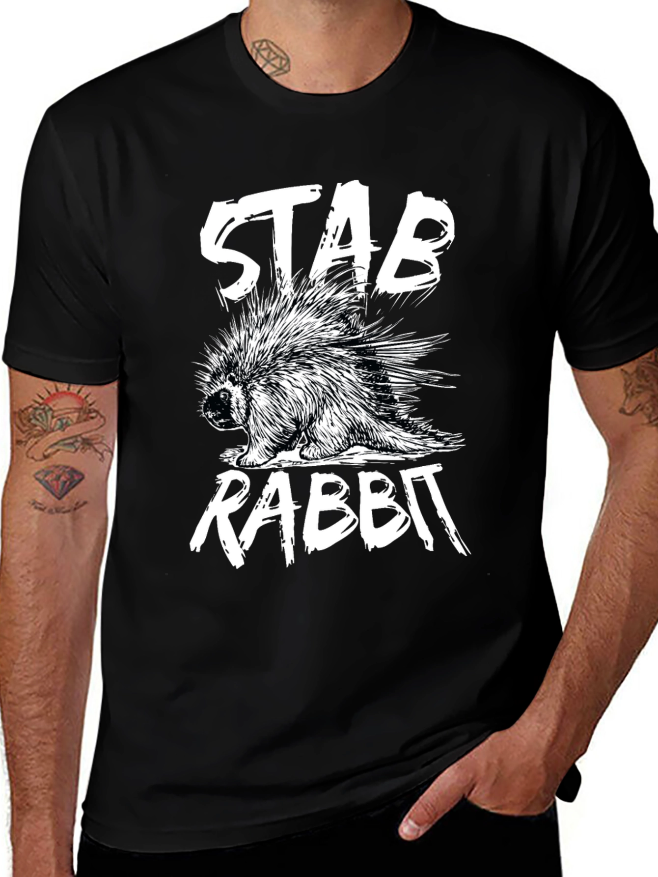 Variant 25 of Stab Rabbit Graphic Tee - Unique Humor T-Shirt