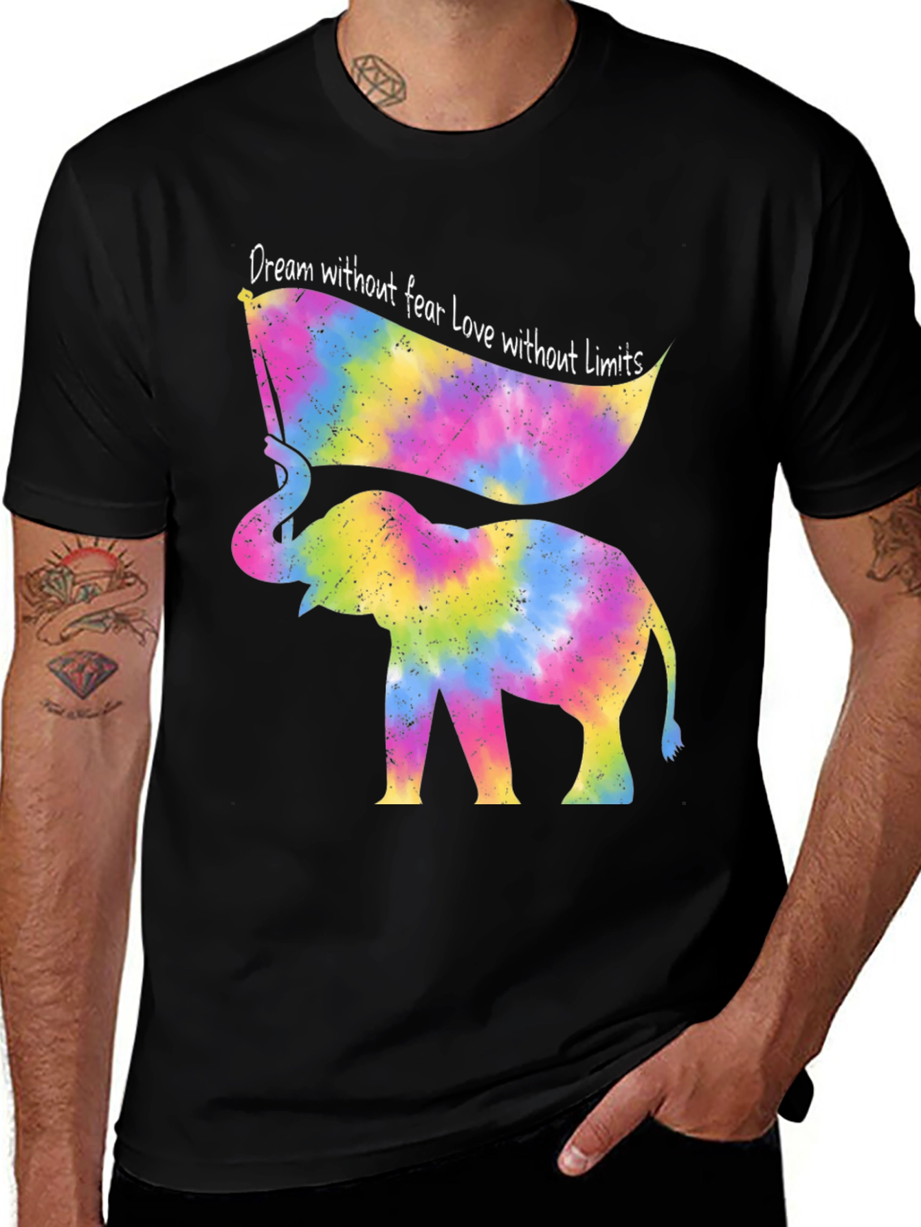 Variant 8 of Tie Dye Elephant T-Shirt - Dream Without Fear