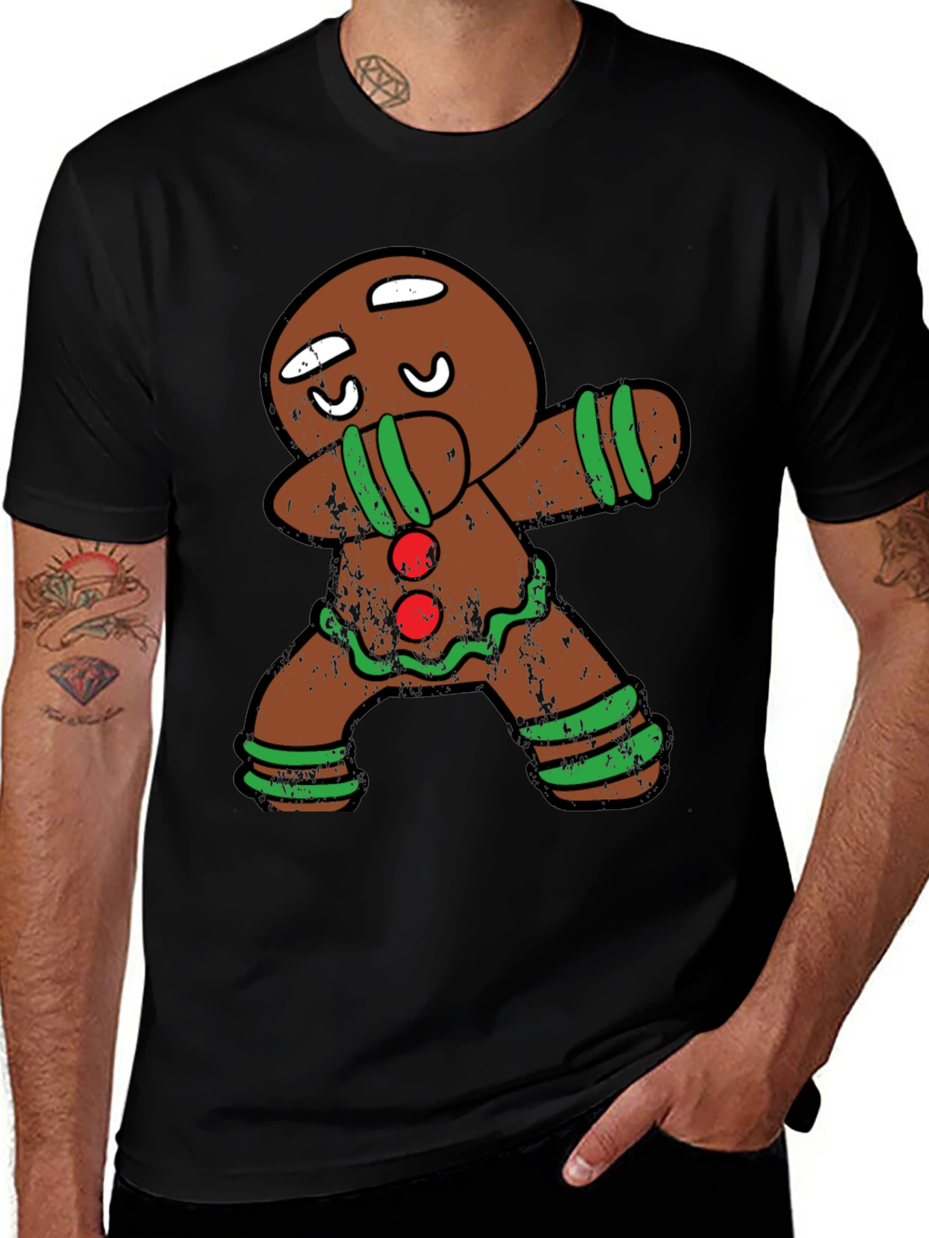Variant 21 of Gingerbread Man Dabbing T-Shirt