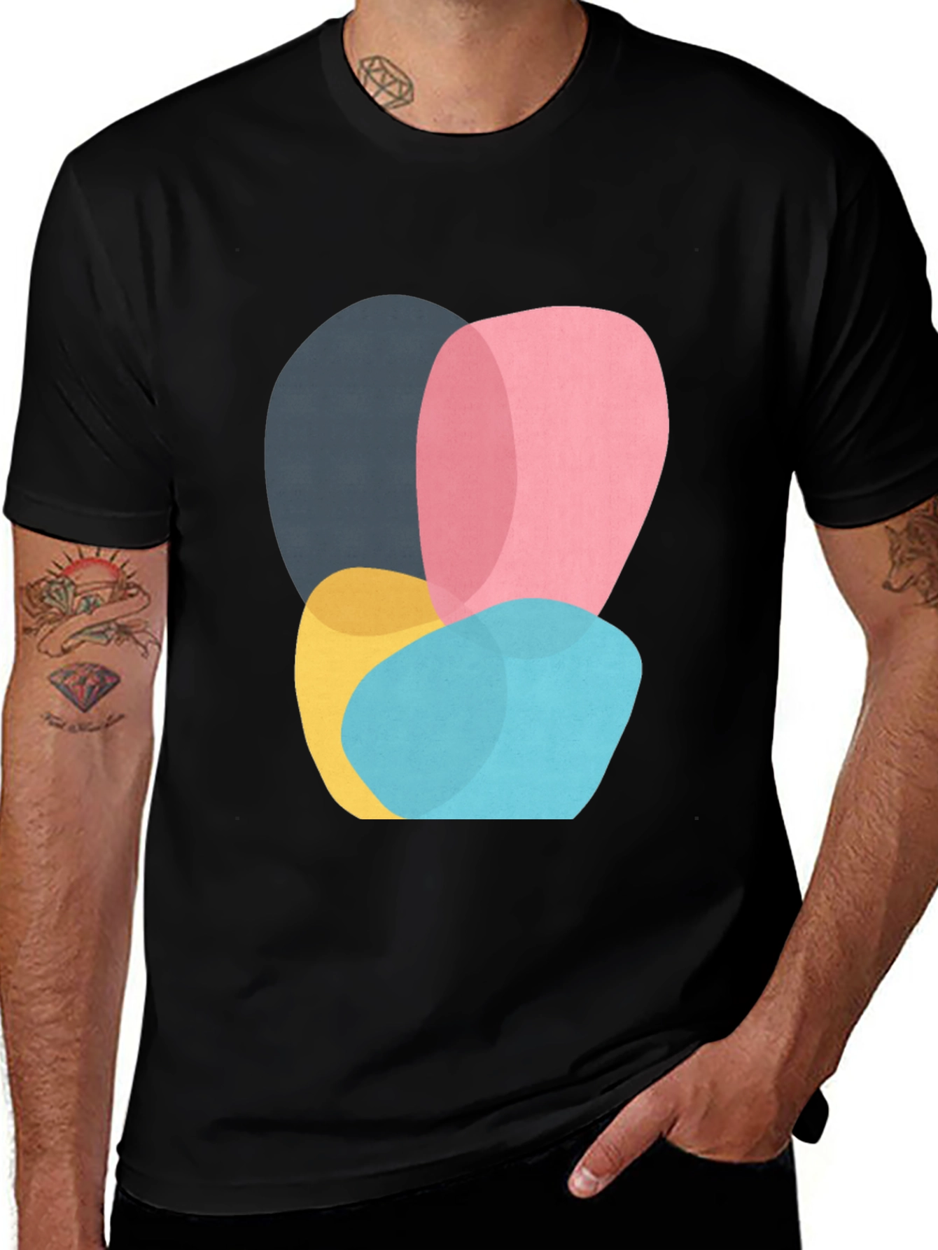 Variant 10 of Abstract Shapes Graphic Tee - Modern Art Shirt