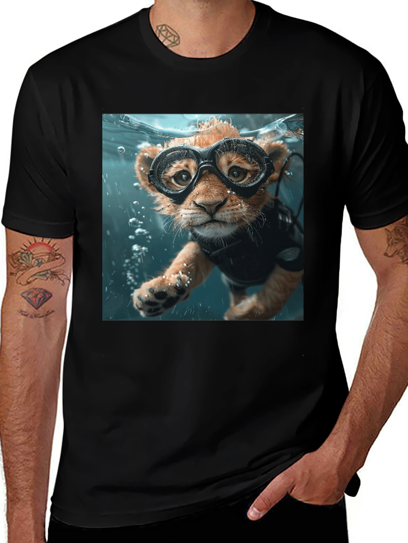 Variant 3 of Lion Cub Scuba T-Shirt - Dive Into Style!