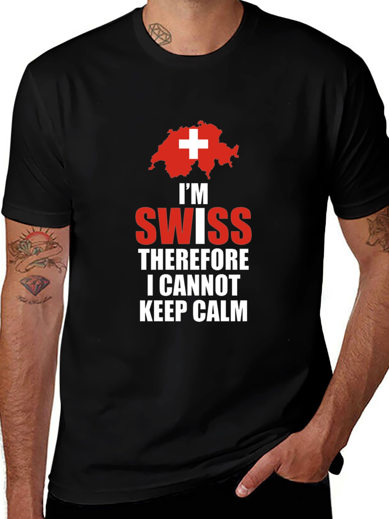 I'm Swiss T-Shirt: Keep Calm Design