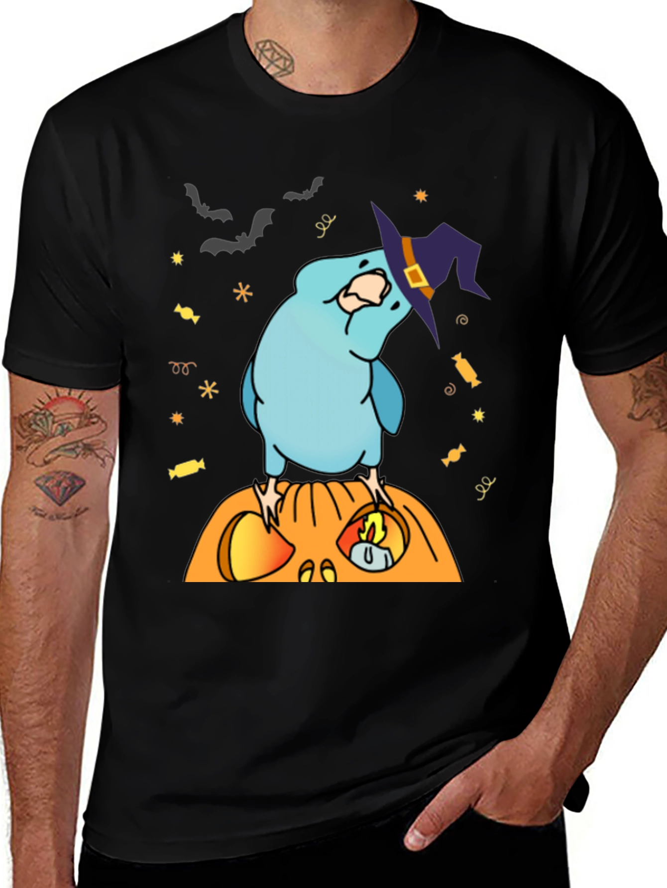 Variant 6 of Halloween Bird Pumpkin T-Shirt