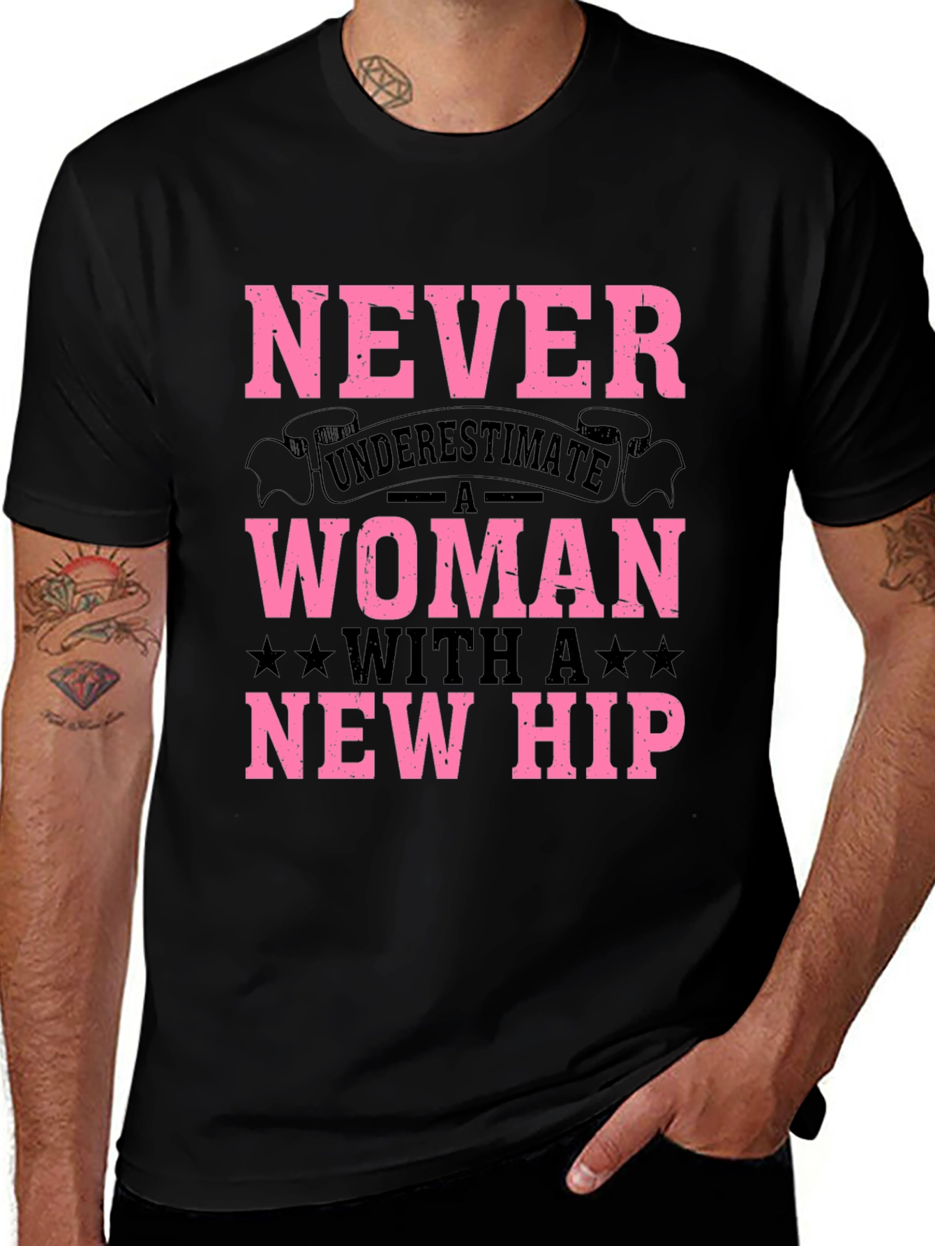 Variant 12 of Never Underestimate A Woman With A New Hip T-Shirt
