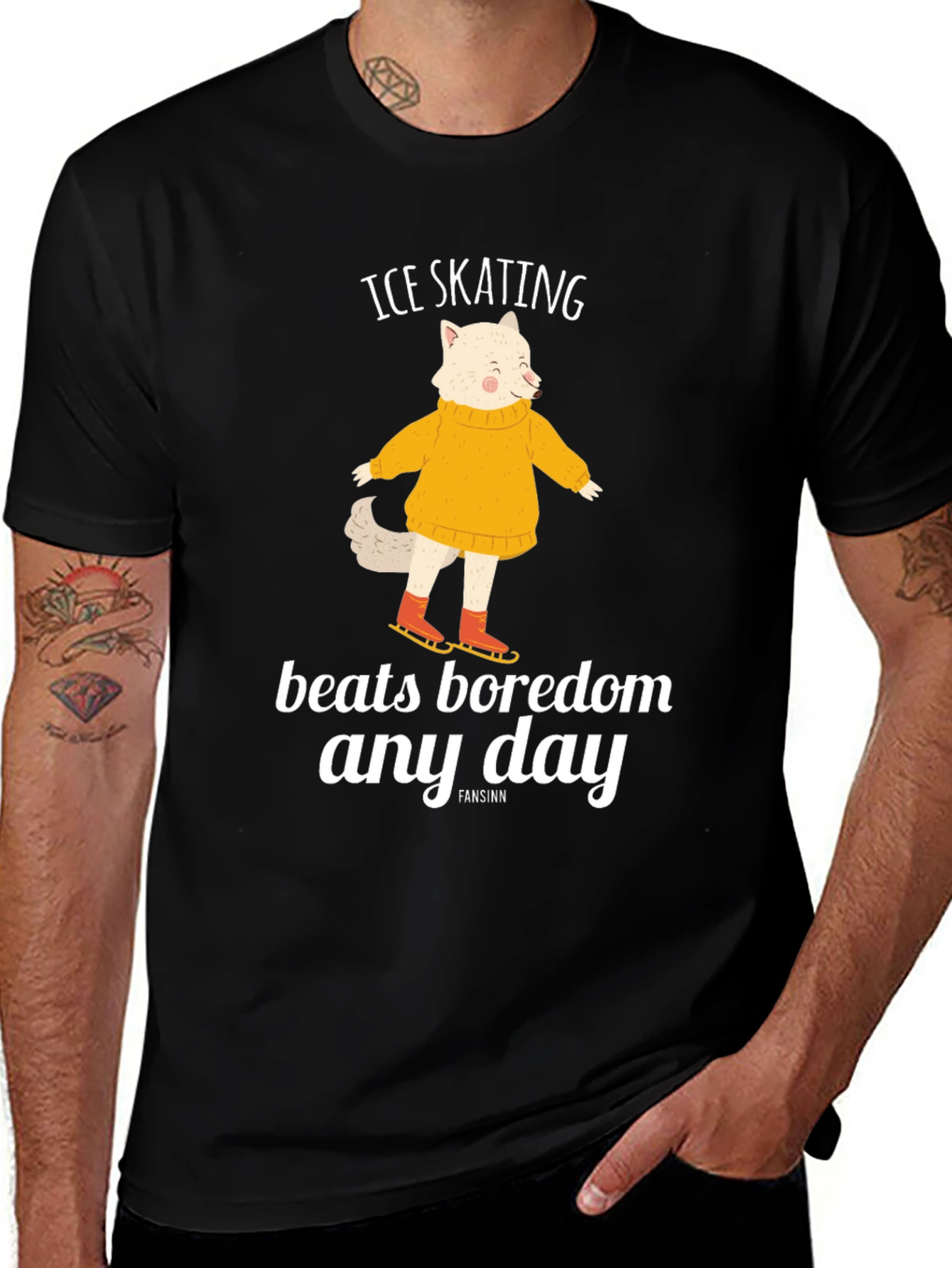 Variant 27 of Ice Skating Beats Boredom Black T-Shirt