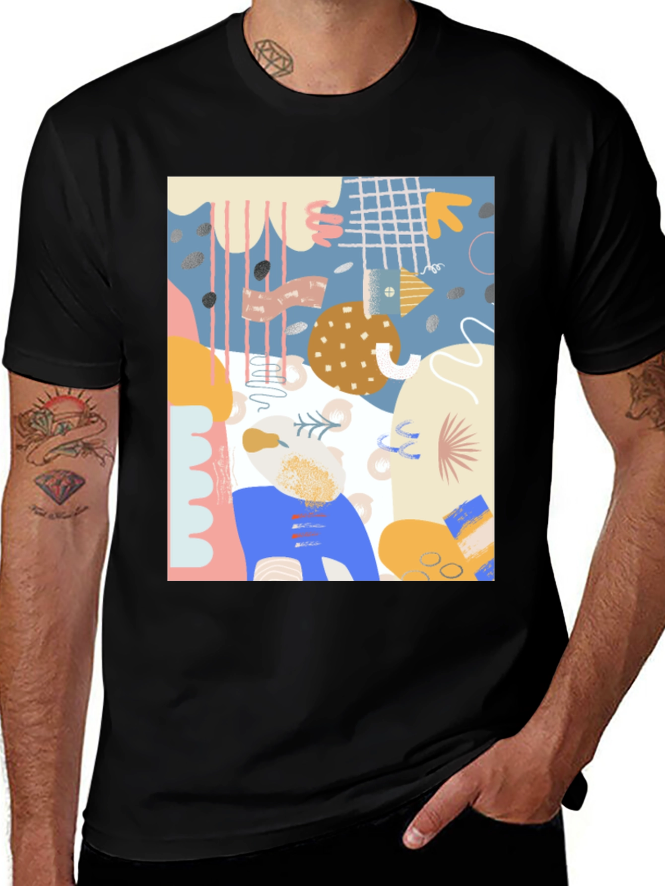 Variant 14 of Abstract Art Graphic Tee - Modern Casual Style