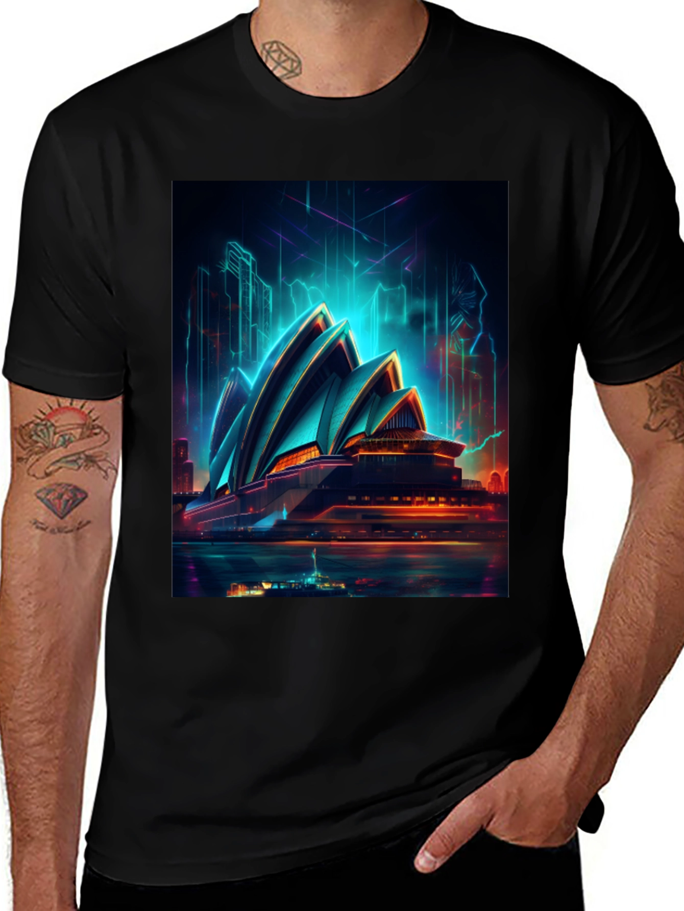 Sydney Opera House Graphic Tee - Modern Cityscape Art