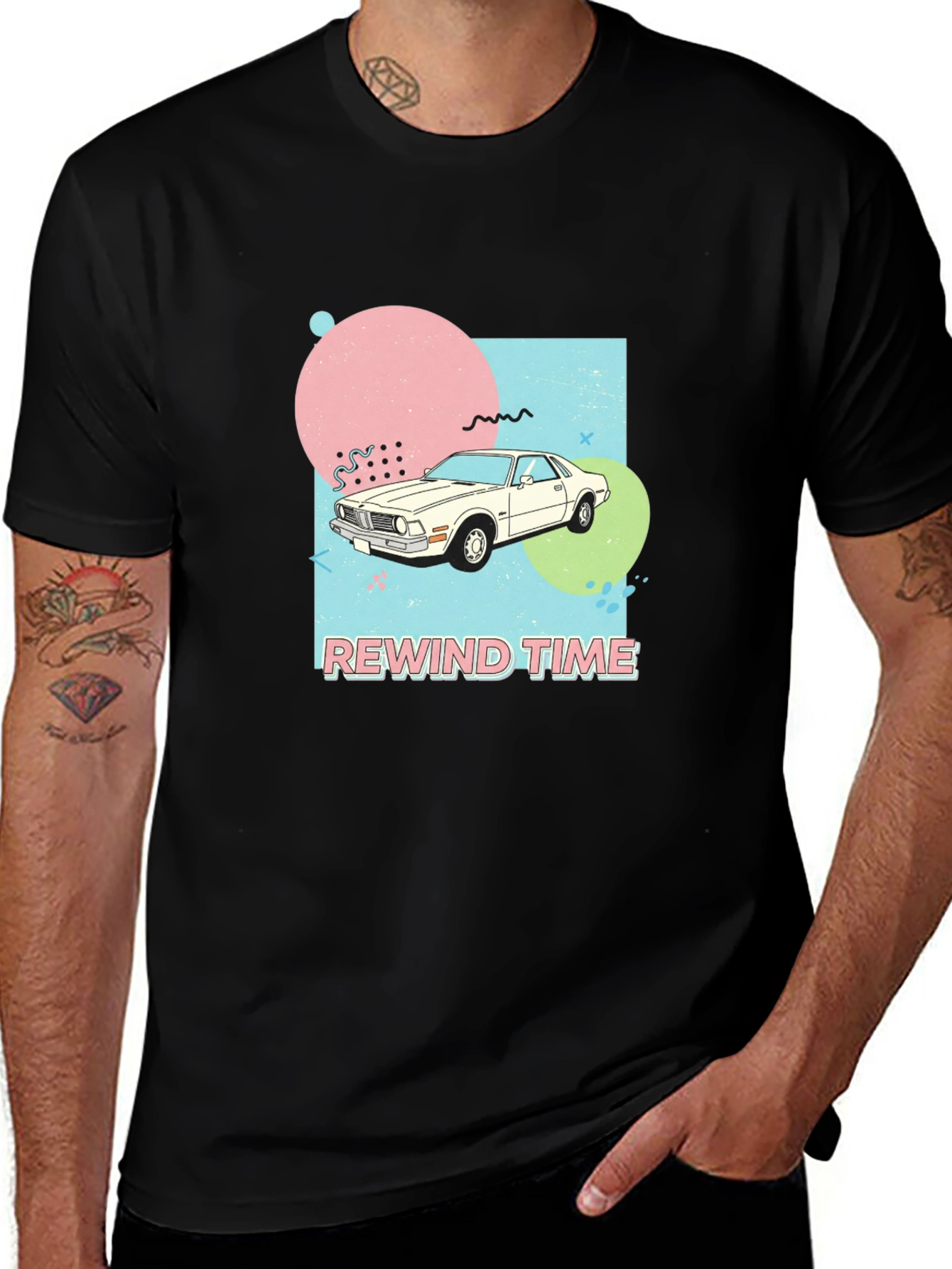 Variant 5 of Rewind Time Retro Car Graphic T-Shirt
