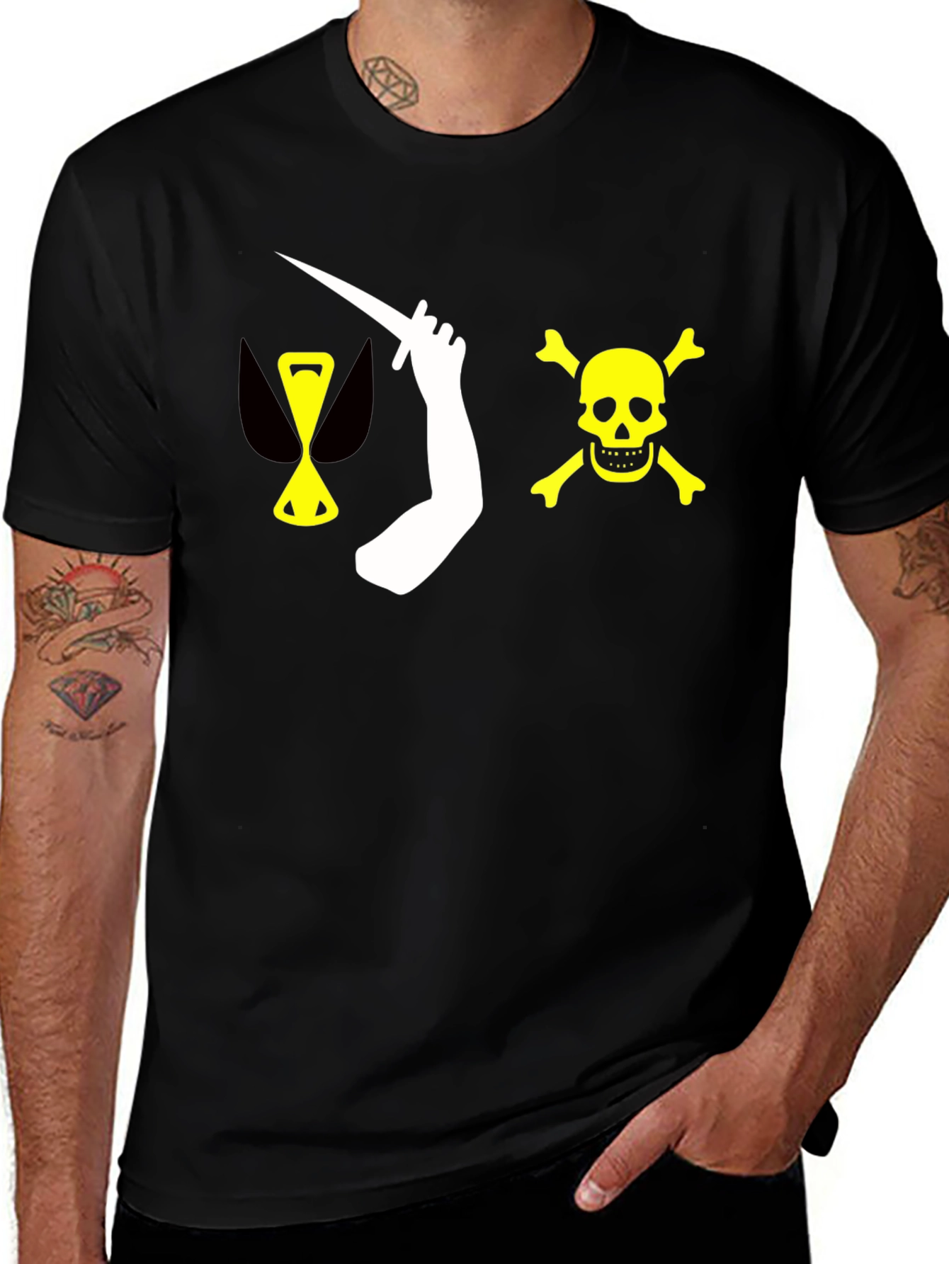 Variant 27 of Pirate Flag T-Shirt - Jolly Roger Skull Graphic Tee