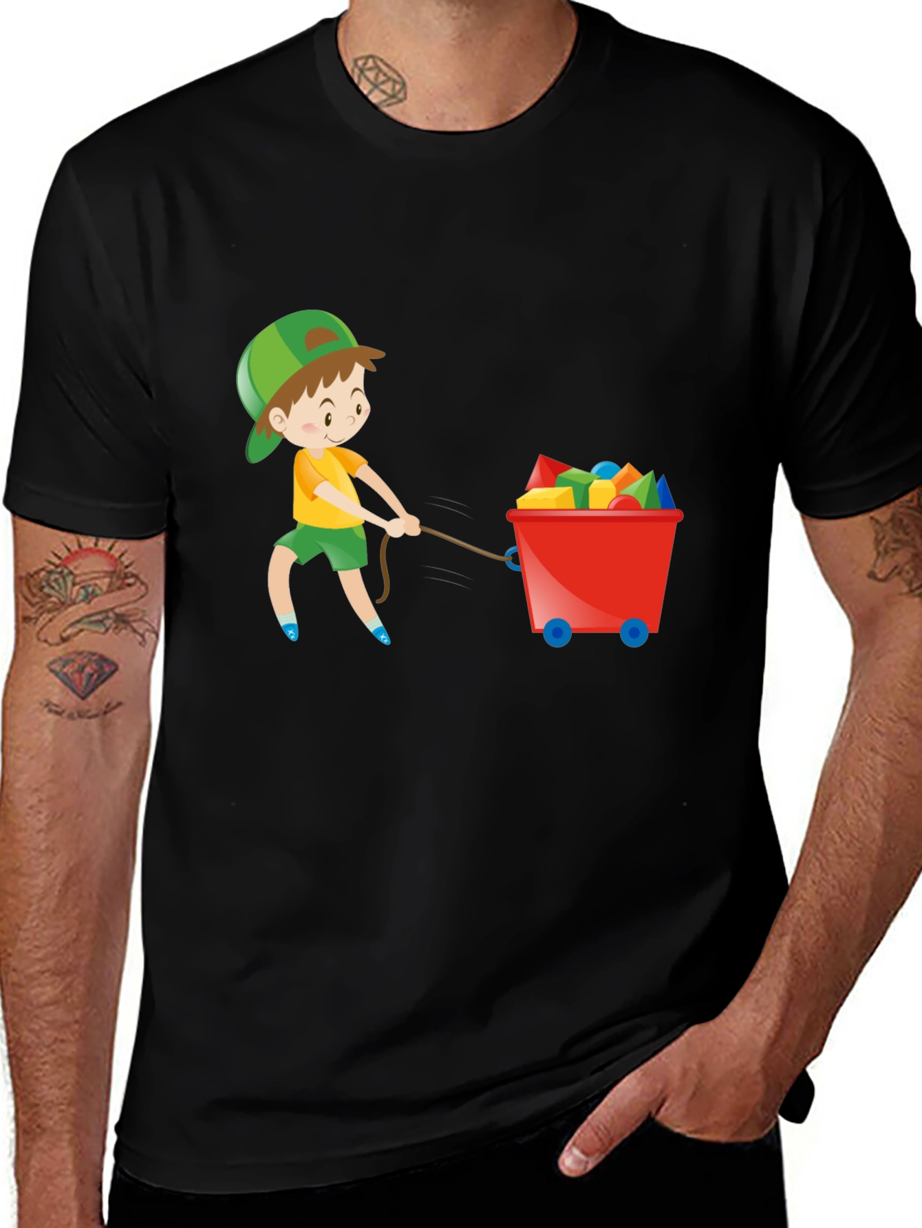 Variant 30 of Boy Pulling Wagon Graphic T-Shirt