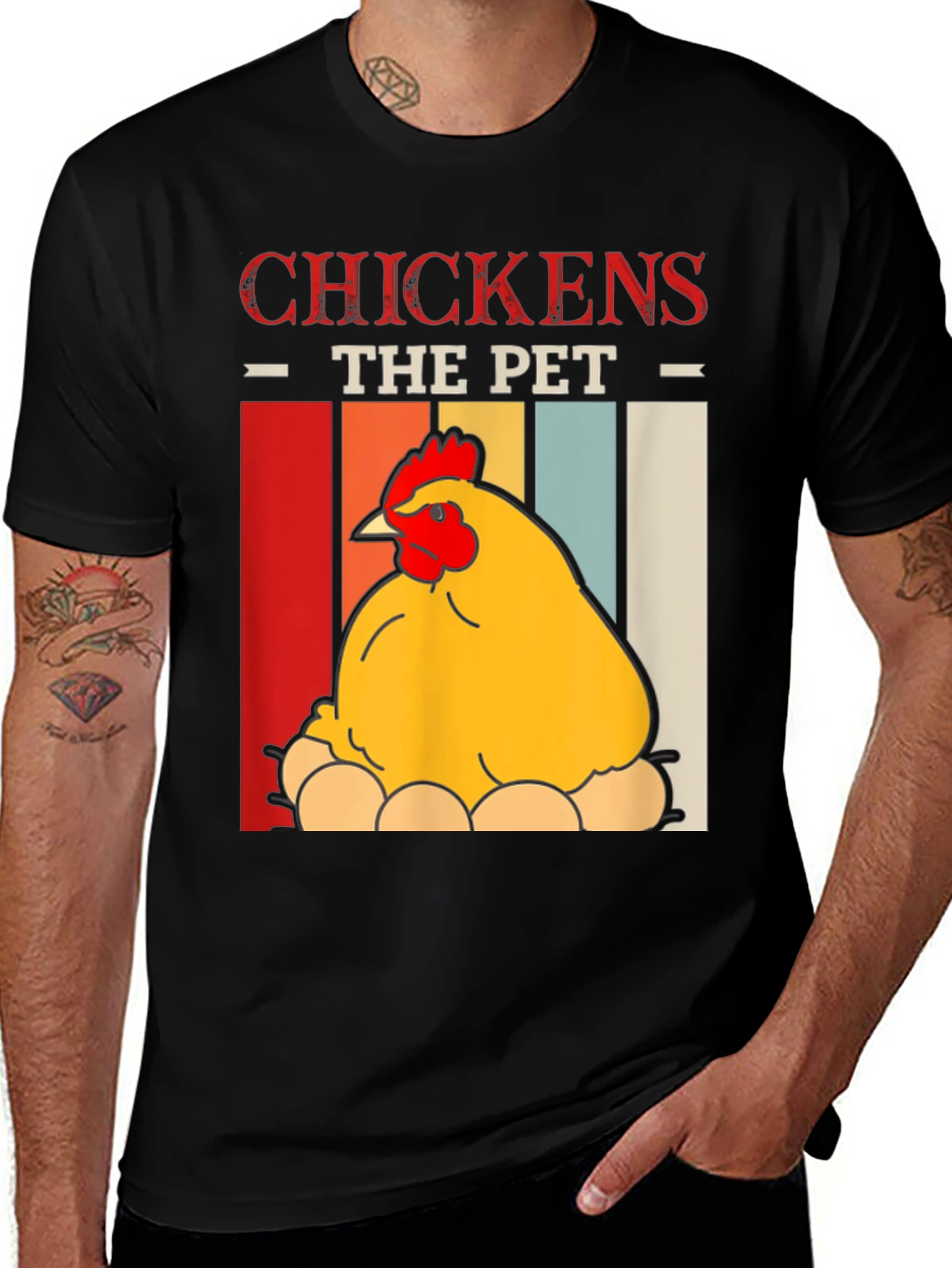 Chicken The Pet Graphic T-Shirt - Farm Animal Tee