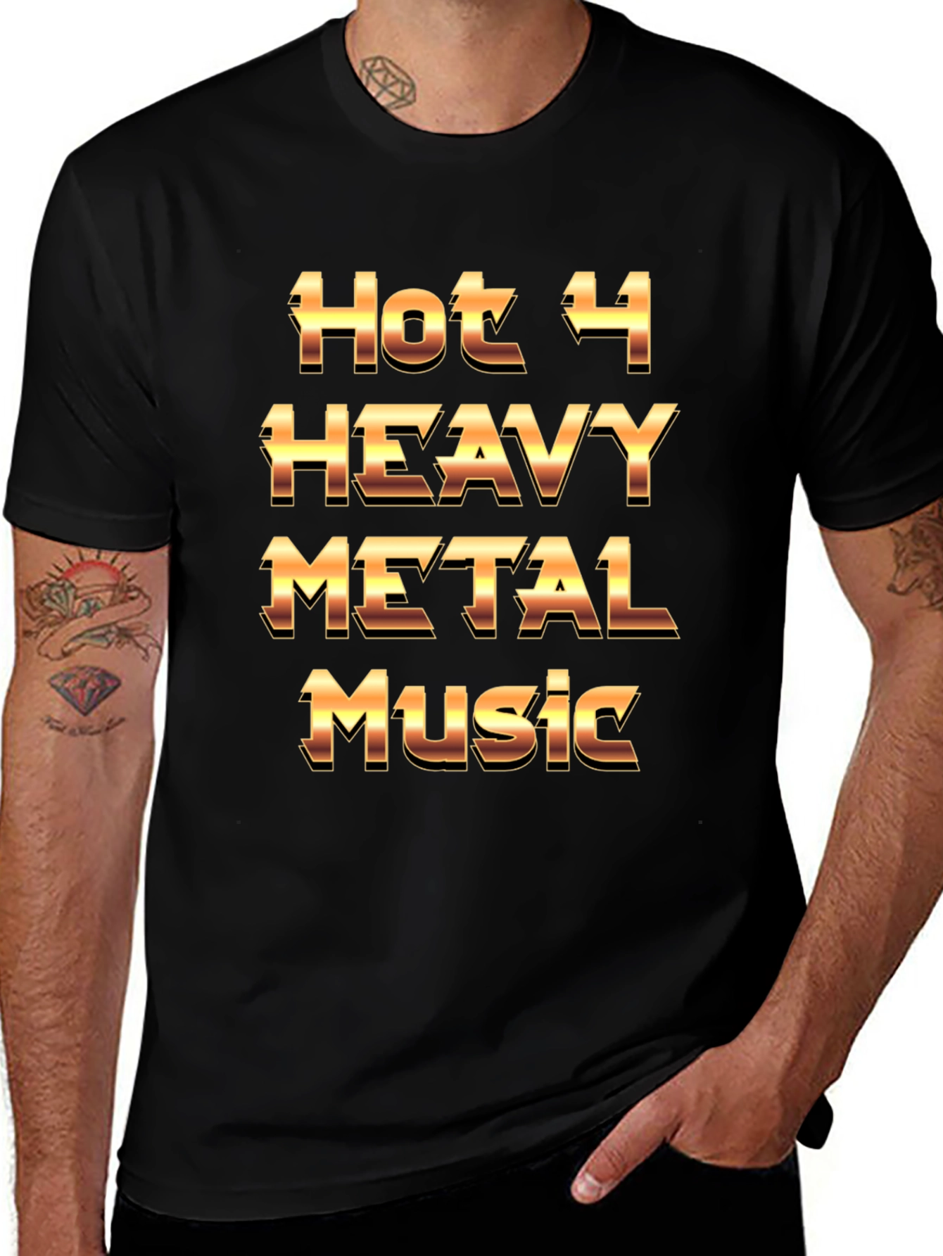 Variant 15 of Hot 4 Heavy Metal Music Graphic Black T-Shirt