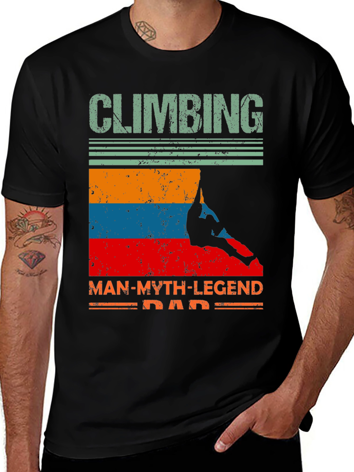Variant 2 of Climbing Man-Myth-Legend Dad T-Shirt