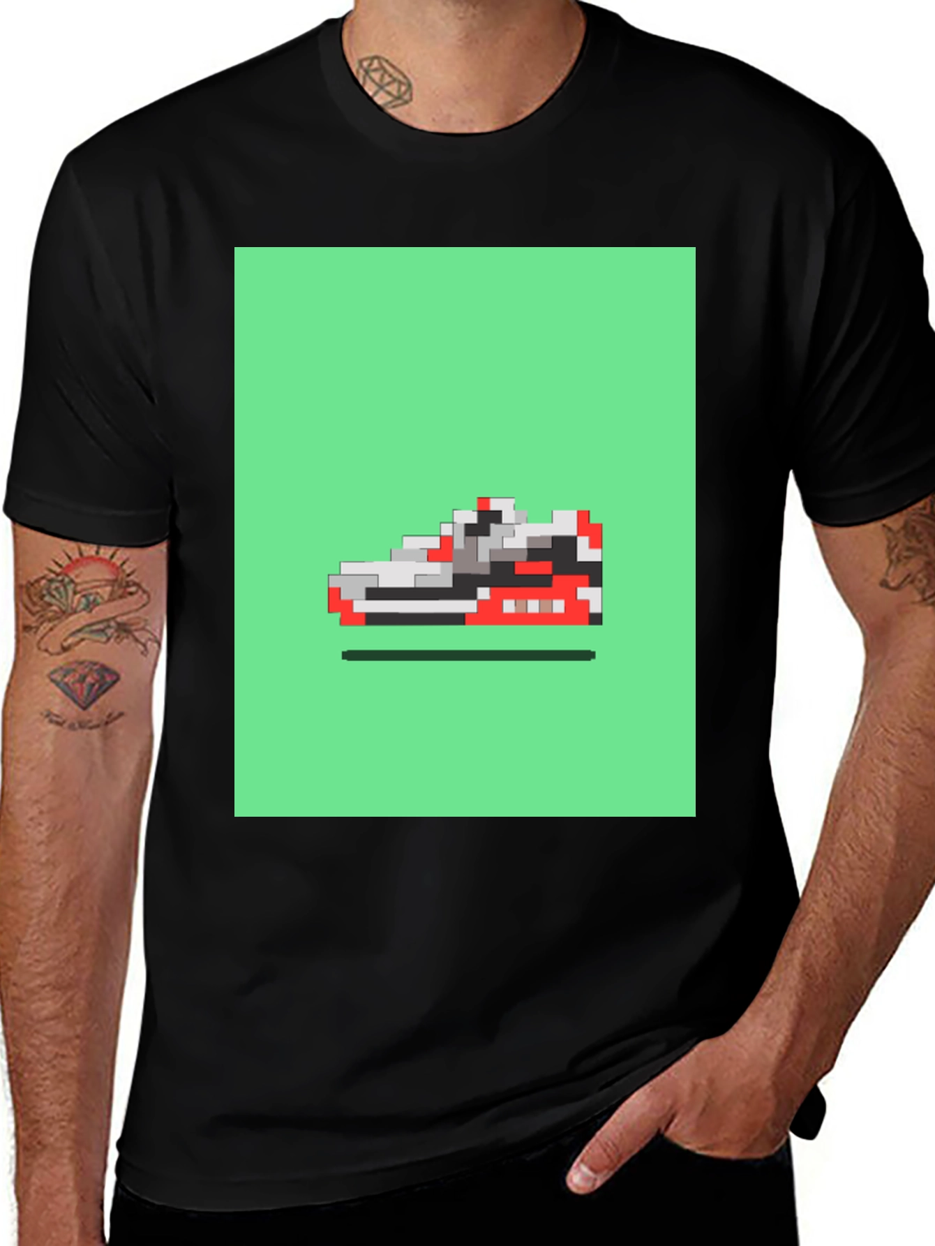 Variant 26 of Pixel Sneaker Graphic Tee - Cool Retro Style