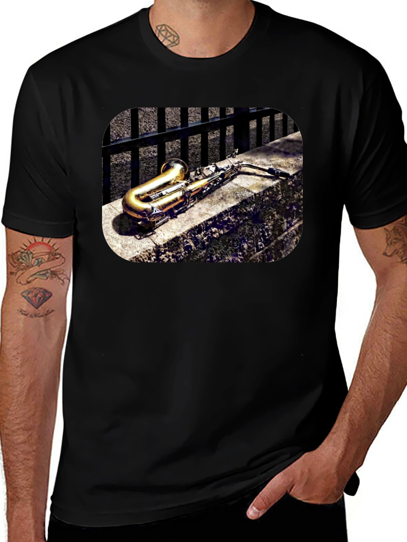 Variant 8 of Saxophone Graphic T-Shirt - Cool Music Tee