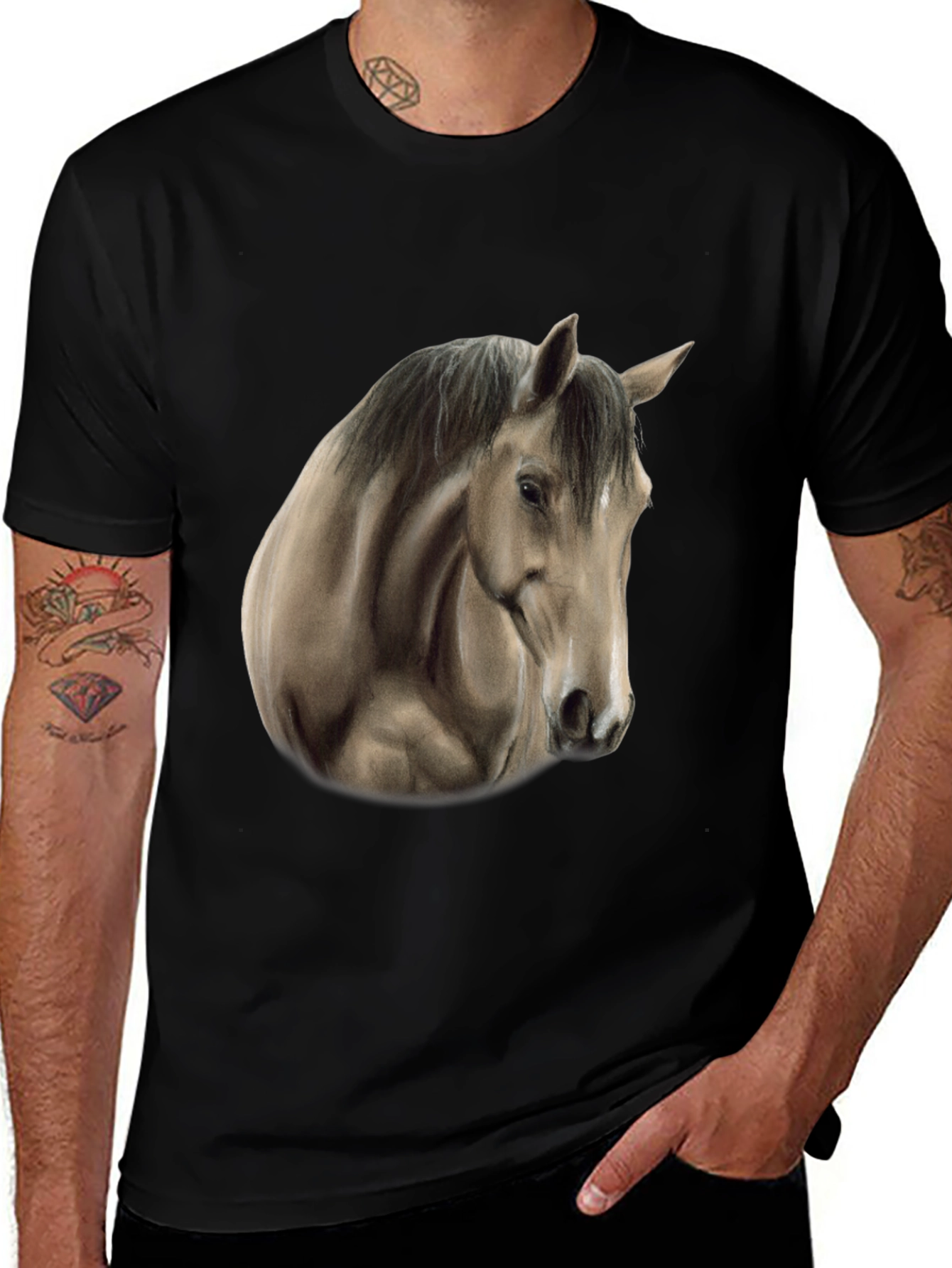 Variant 11 of Horse Portrait Graphic Tee - Black Unisex T-Shirt