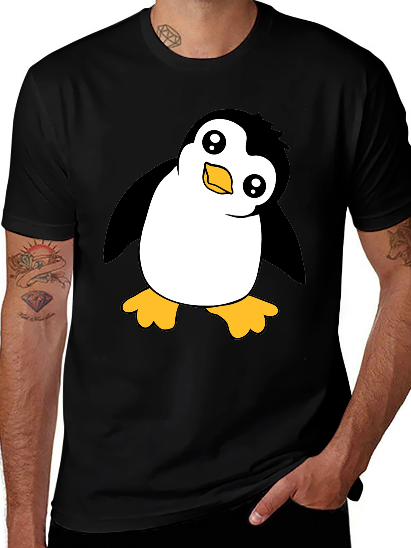 Variant 28 of Cute Penguin Graphic Black T-Shirt