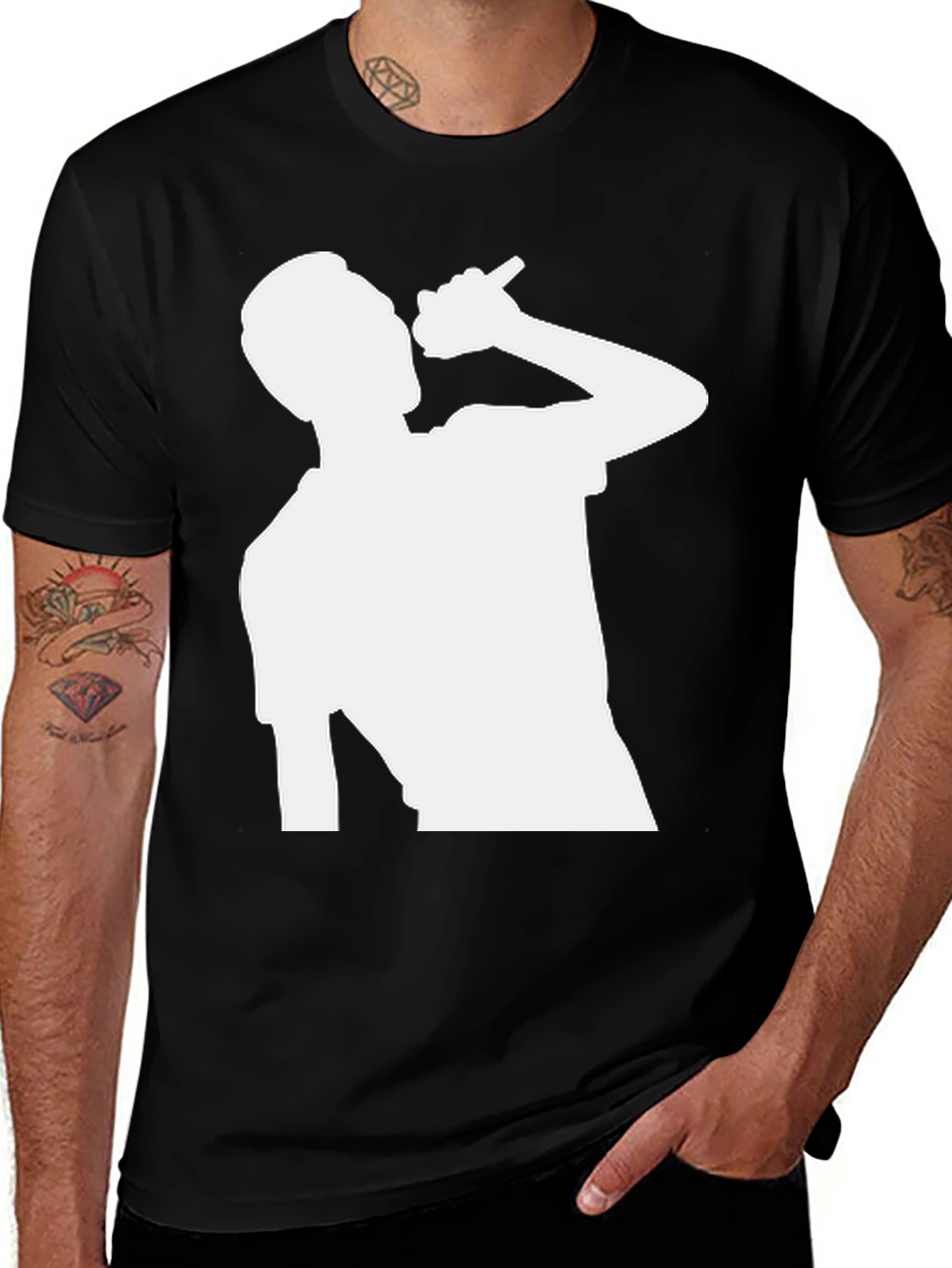 Variant 13 of Silhouette Singer Black T-Shirt