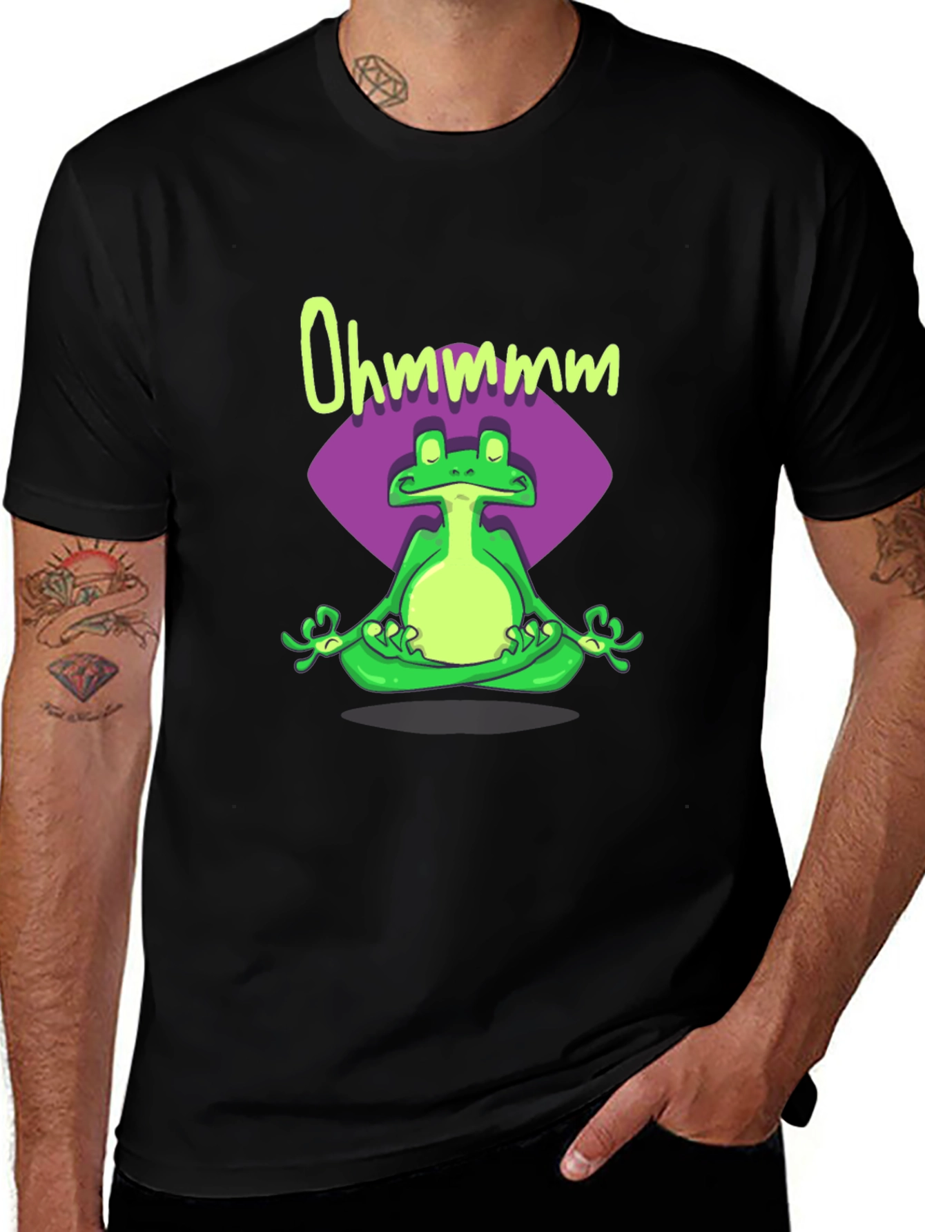 Variant 25 of Meditating Frog Tee - Ohm Yoga Shirt