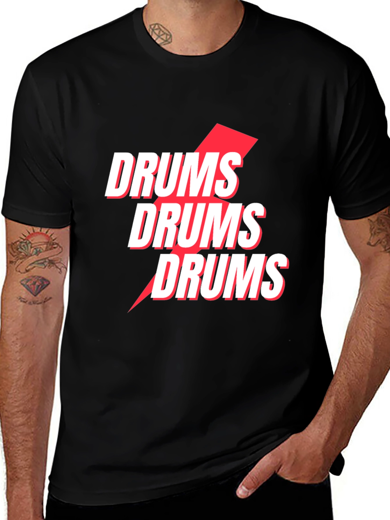 Variant 10 of Drums Graphic Tee - Modern Music Shirt