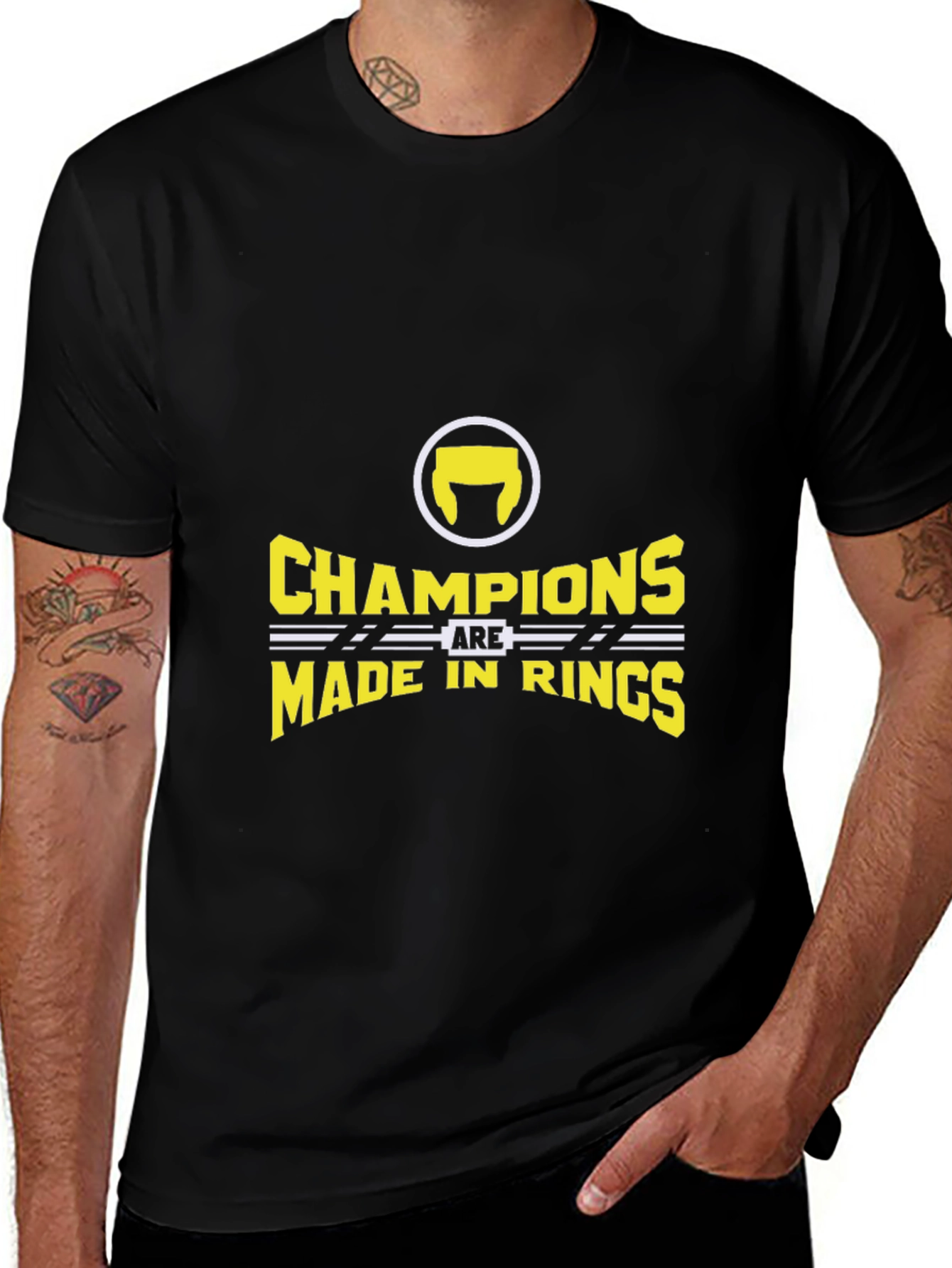Variant 22 of Champions Made in Rings Black Graphic Tee