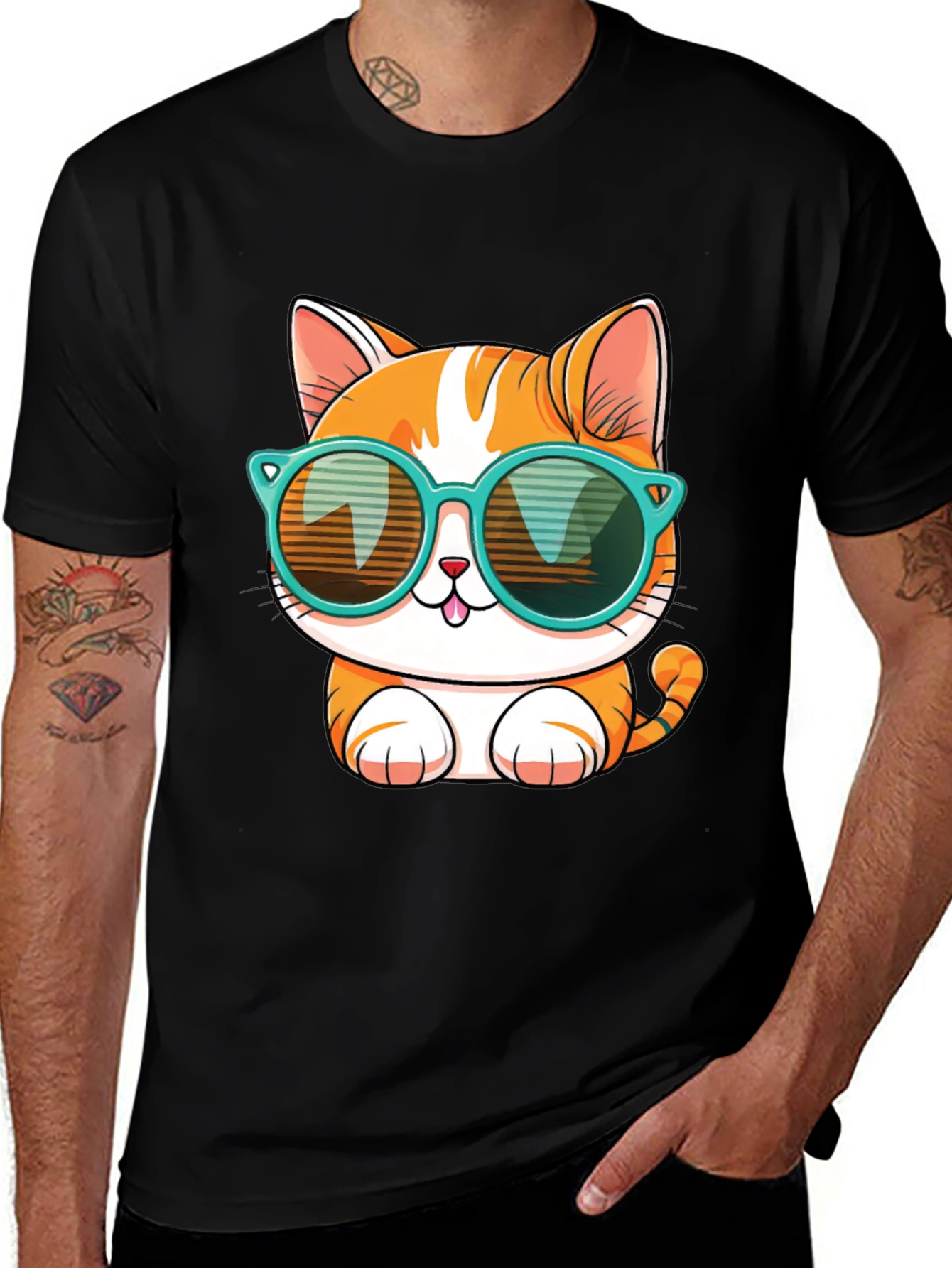 Variant 15 of Cool Cat Tee - Sunglasses Kitten T-Shirt