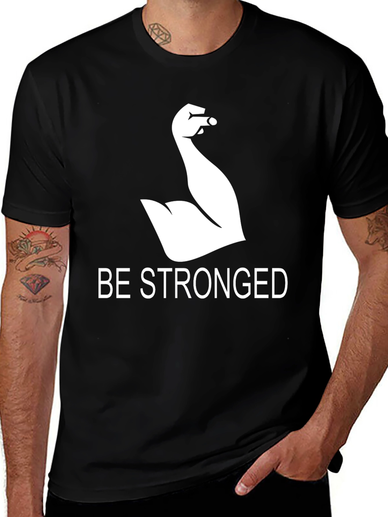 Variant 26 of Be Stronged Graphic T-Shirt - Black