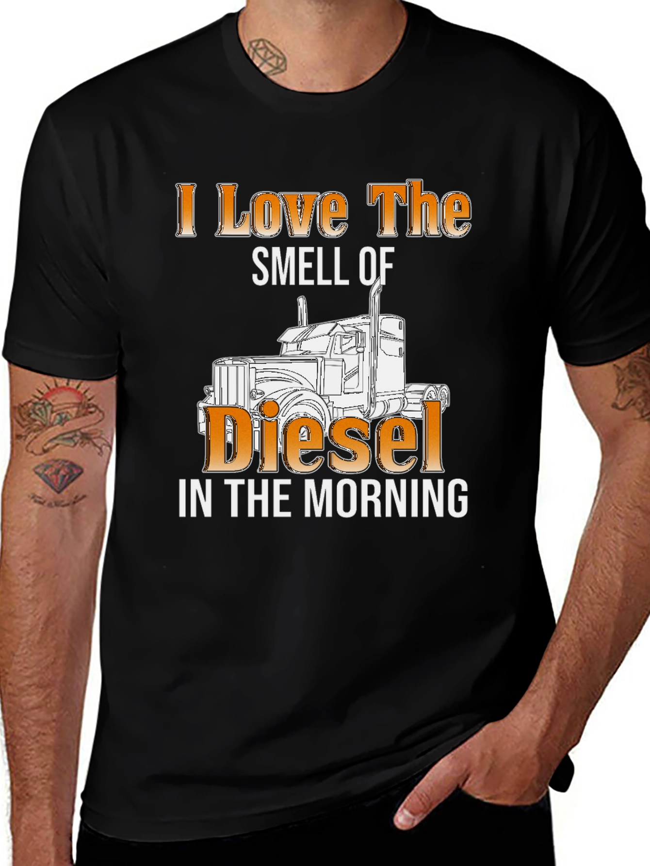 Black I Love the Smell of Diesel T-Shirt main image